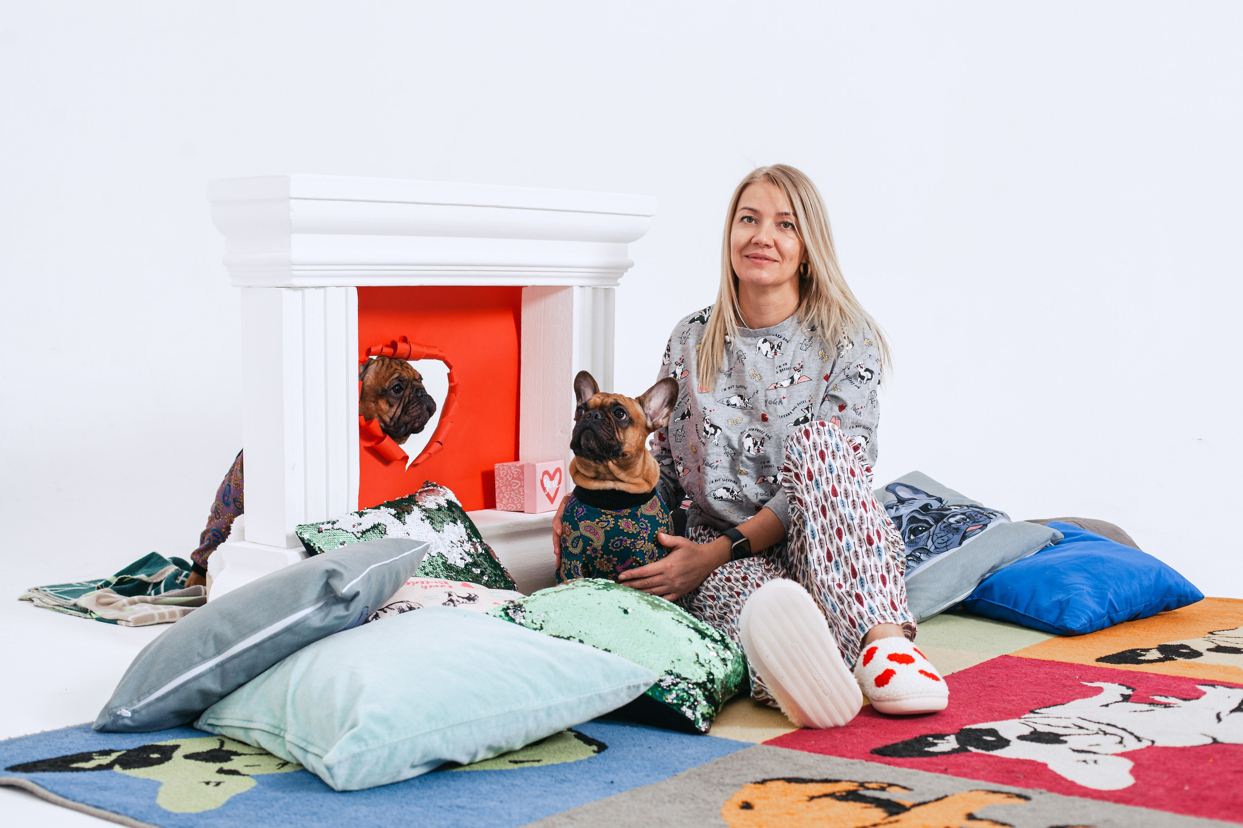Пижамная вечеринка французских бульдогов и их хозяев. Фотограф-анималист Татьяна Степанова