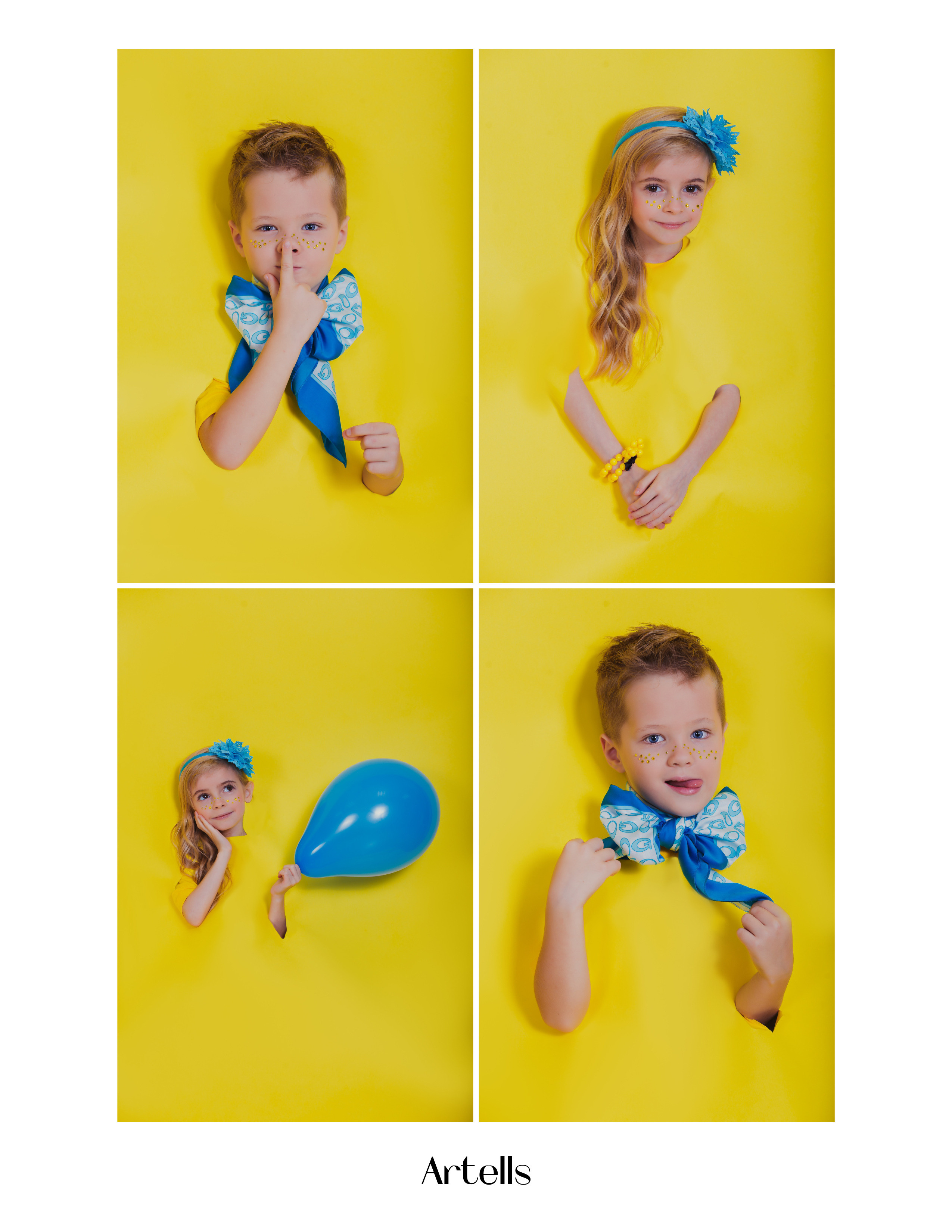 Детская фотосессия на ярком желтом фоне. Фотограф в Подольске — Мария Бучнева