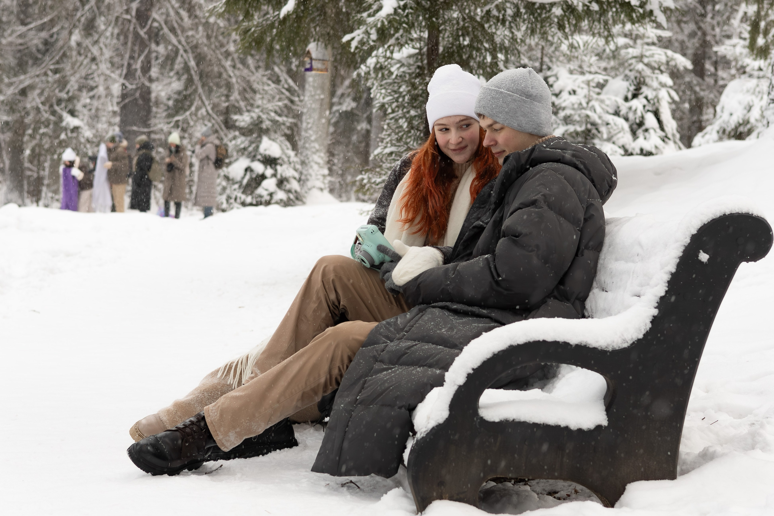 Николь и Егор. Зимняя фотосессия в Шуваловском парке. Портретный фотограф Панферова Регина г. Санкт-Петербург, г. Казань