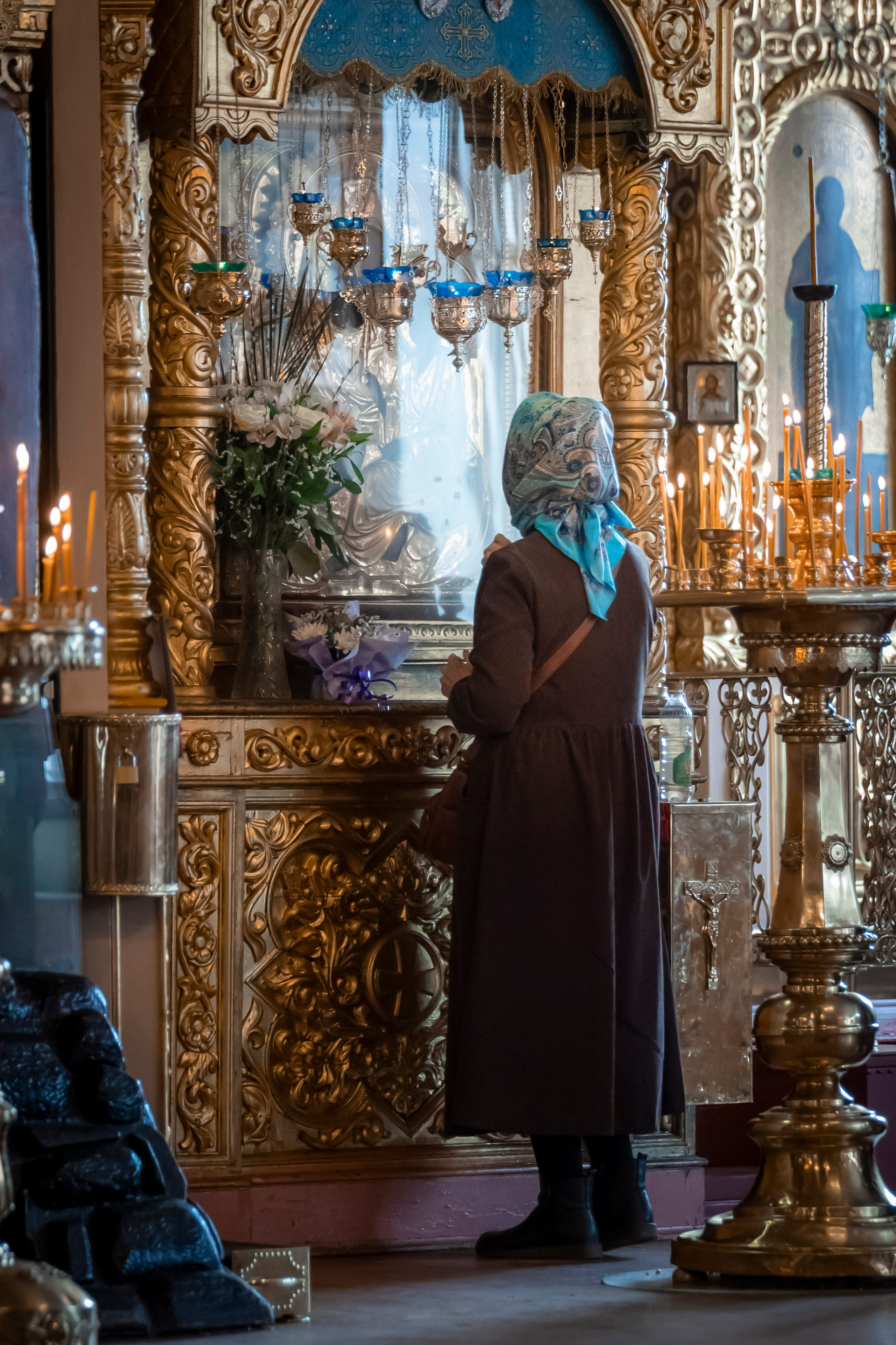 Богородский храм. Благовещение. Божественная Литургия. Антон и Татьяна Денисенко — В храме