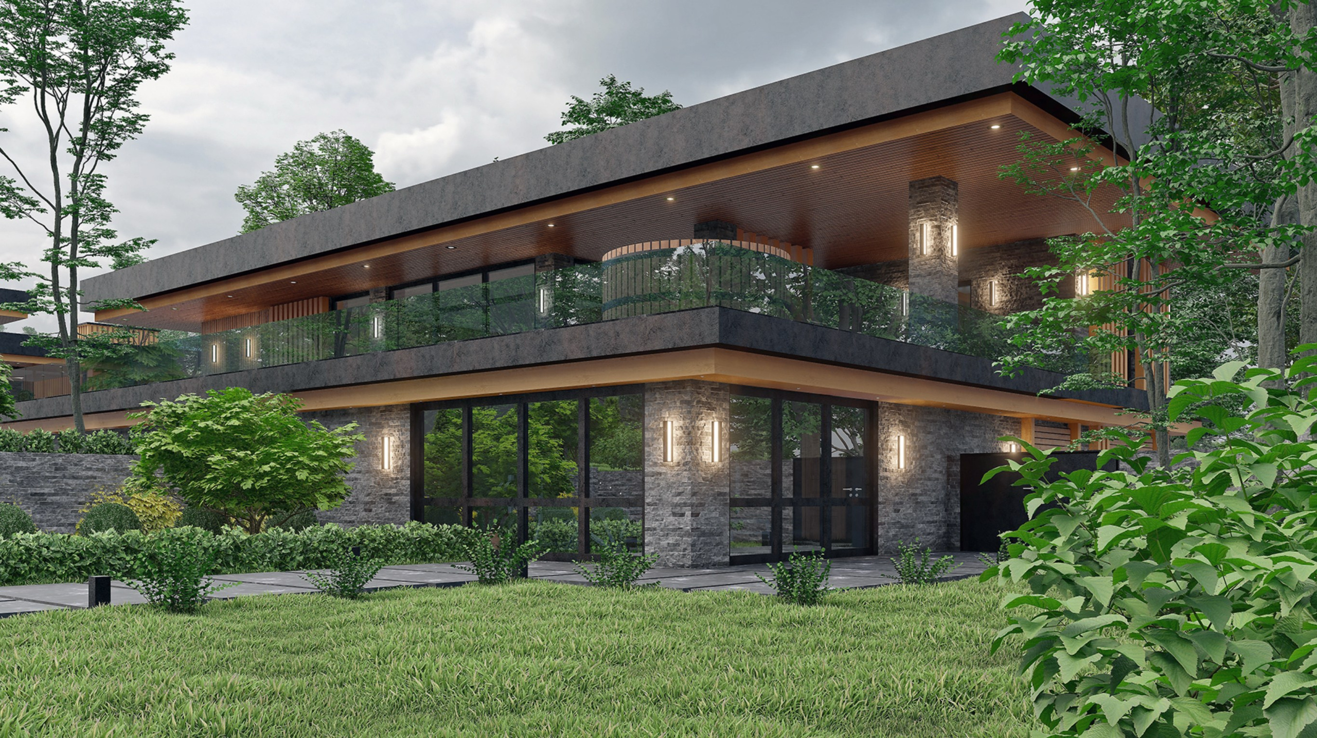 Банный комплекс с гаражом и бассейном в Твери. Архитектор Касаткин и Партнёры