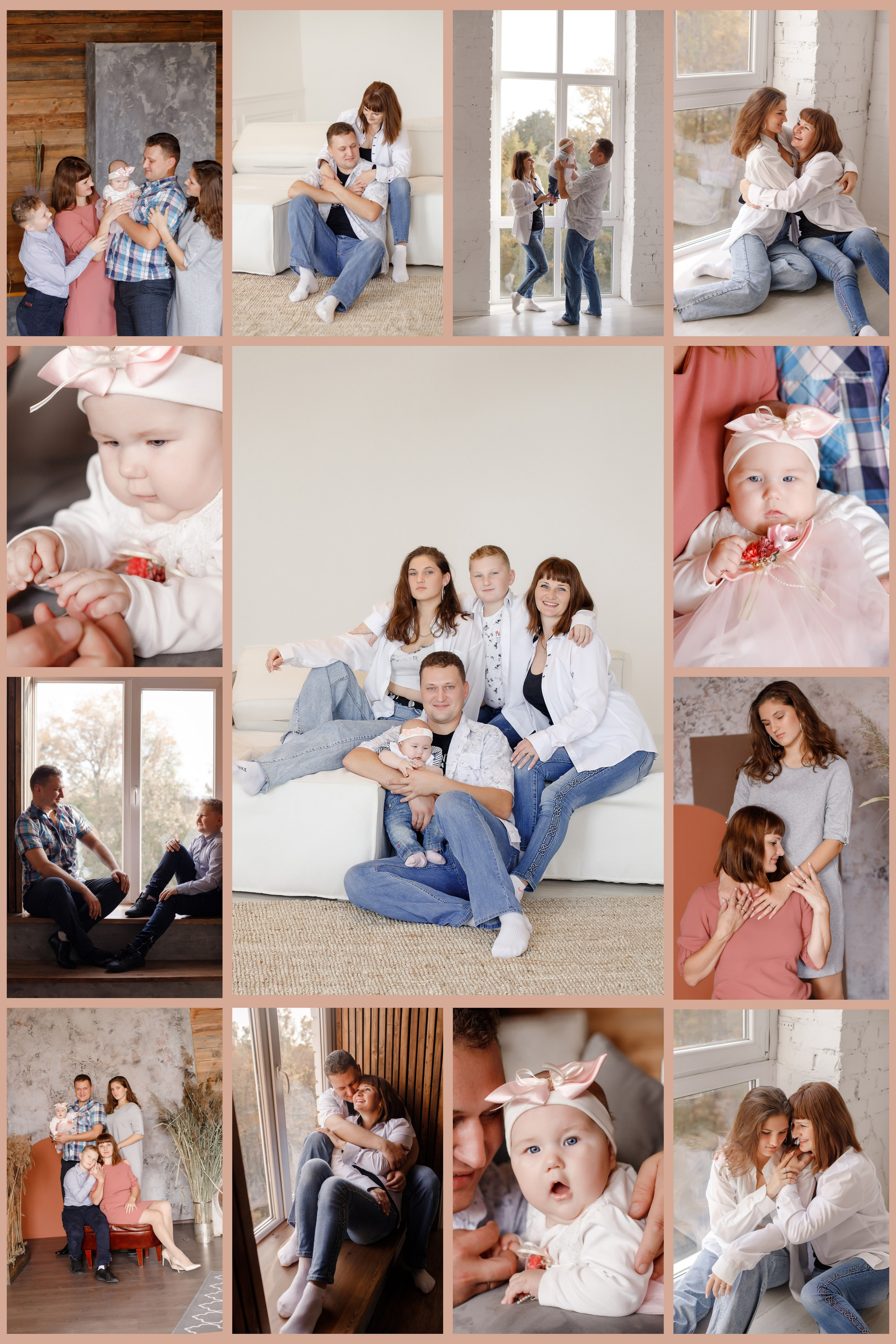 Семейная фотосессия в фотостудии и на природе в Твери. Свадебный и семейный фотограф в Твери и Тверской области