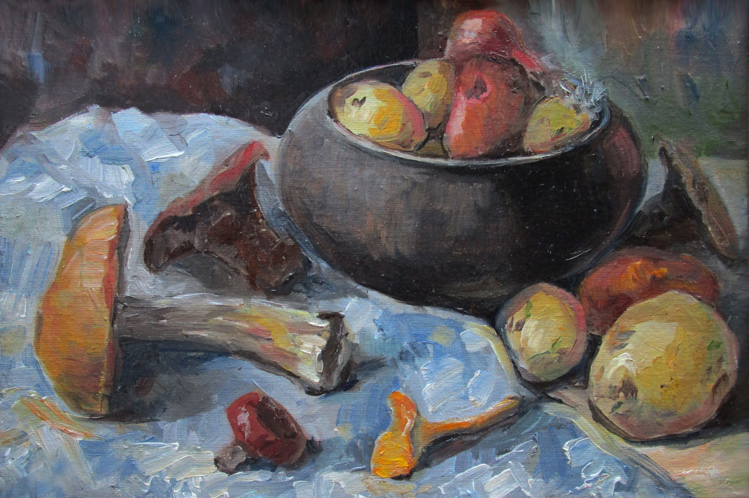 "Грибы и картофель", холст / масло, 2016