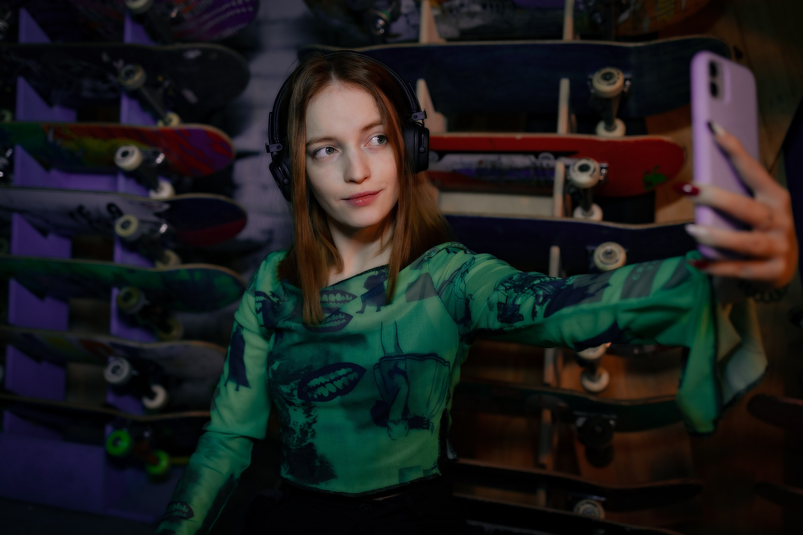 Лина в скейтпарке. Фотограф Санкт-Петербург