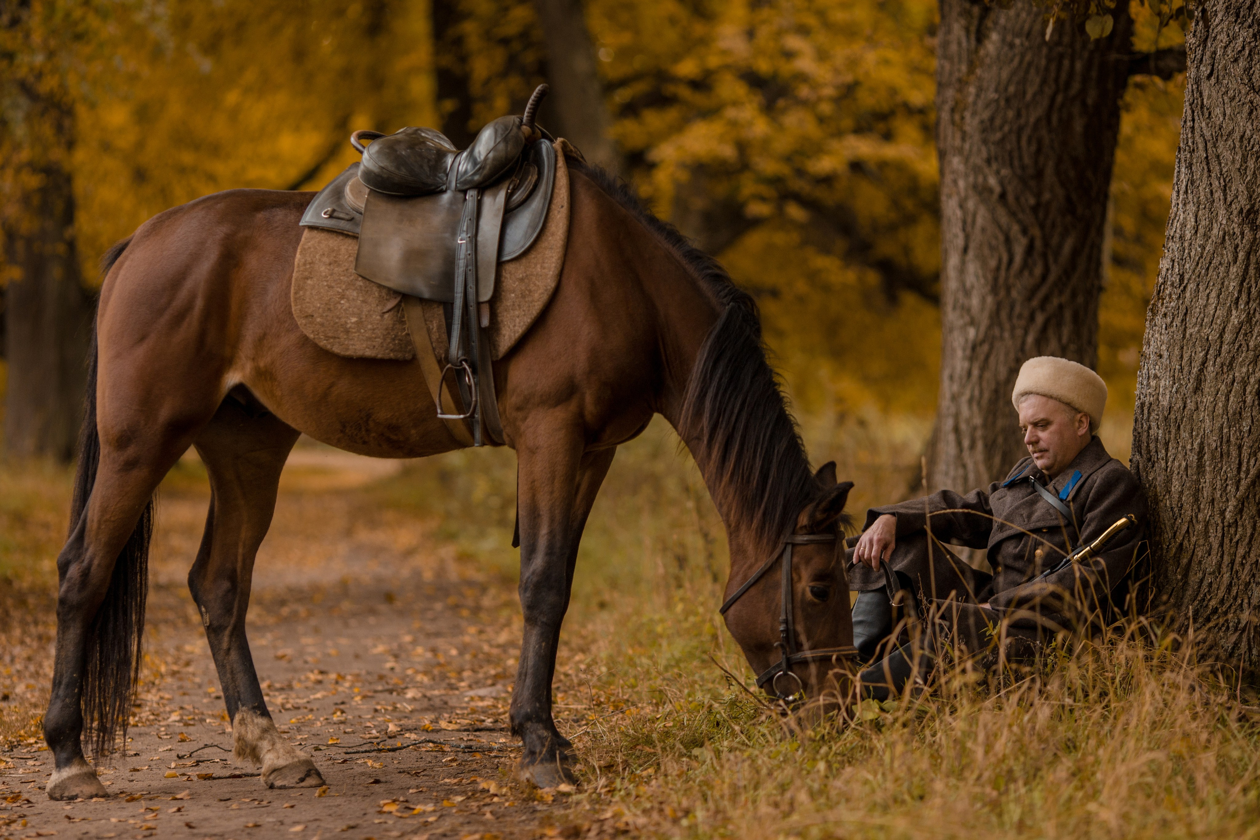 Фотосессия в казачьем стиле с конем 