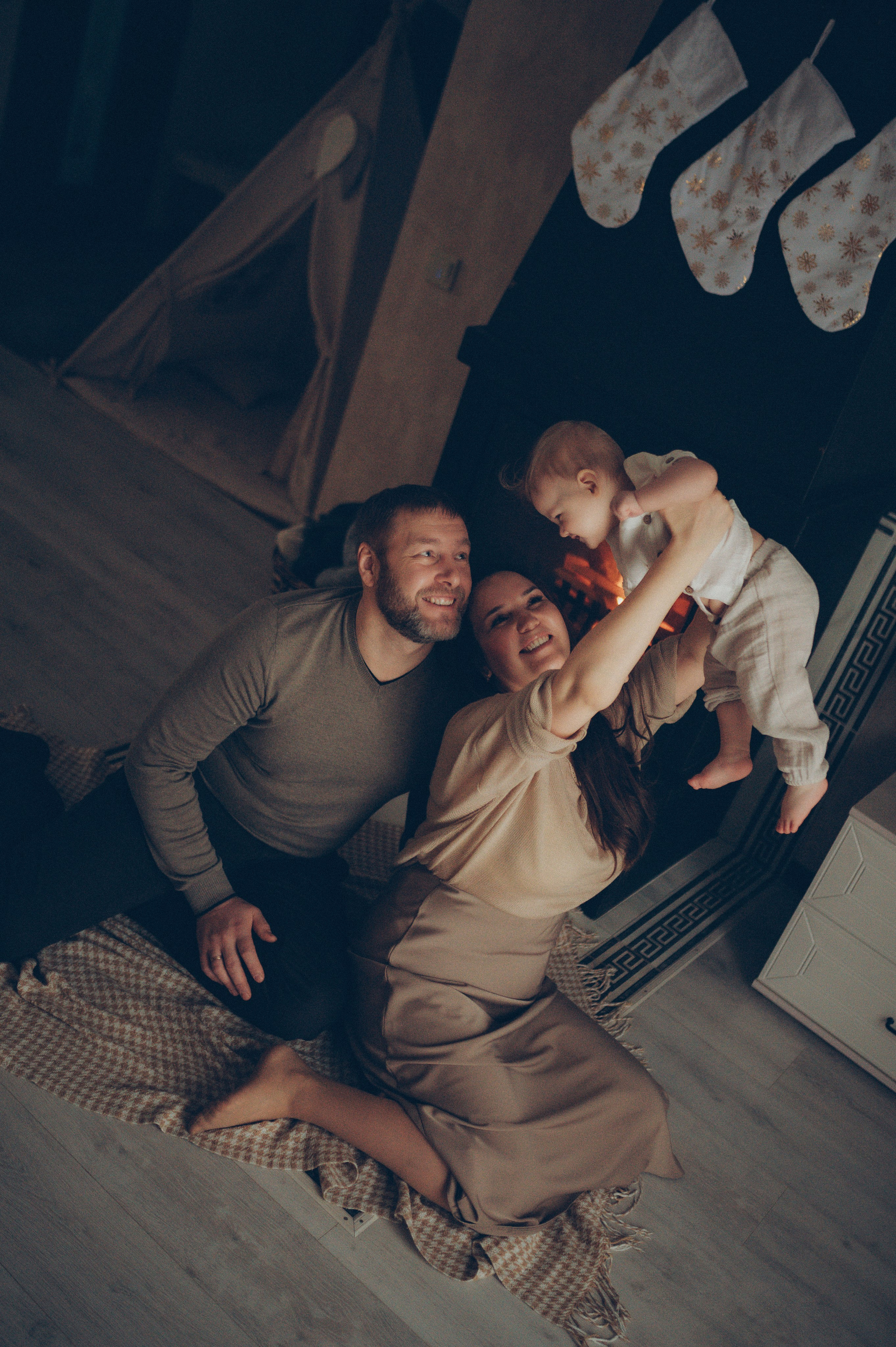 Лева, Жанна и Владимир (новогодняя домашняя). Фотограф, г. Лесной Свердловской области