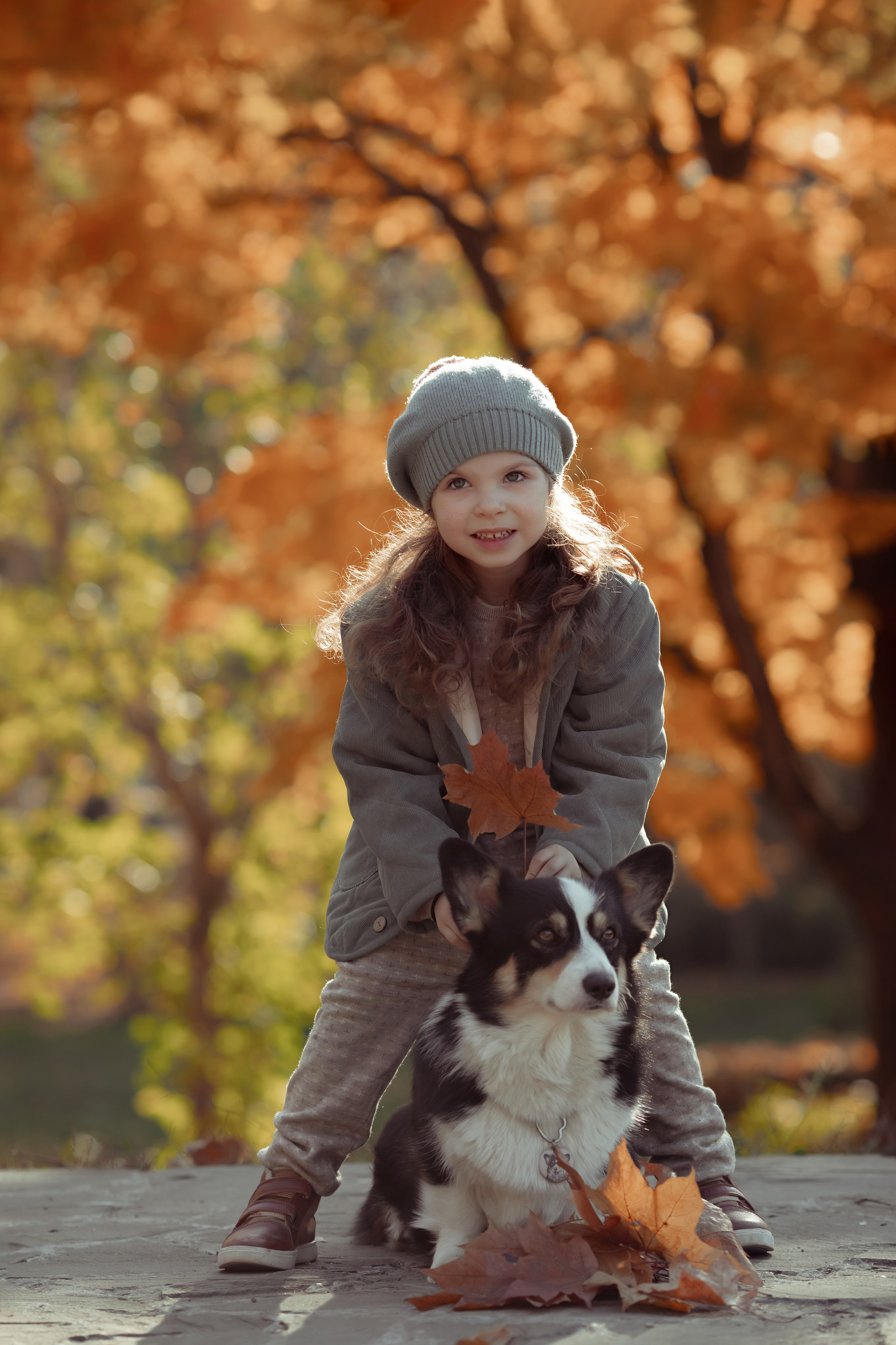 Эва с корги. Семейный и детский фотограф в Москве Дорогова Екатерина