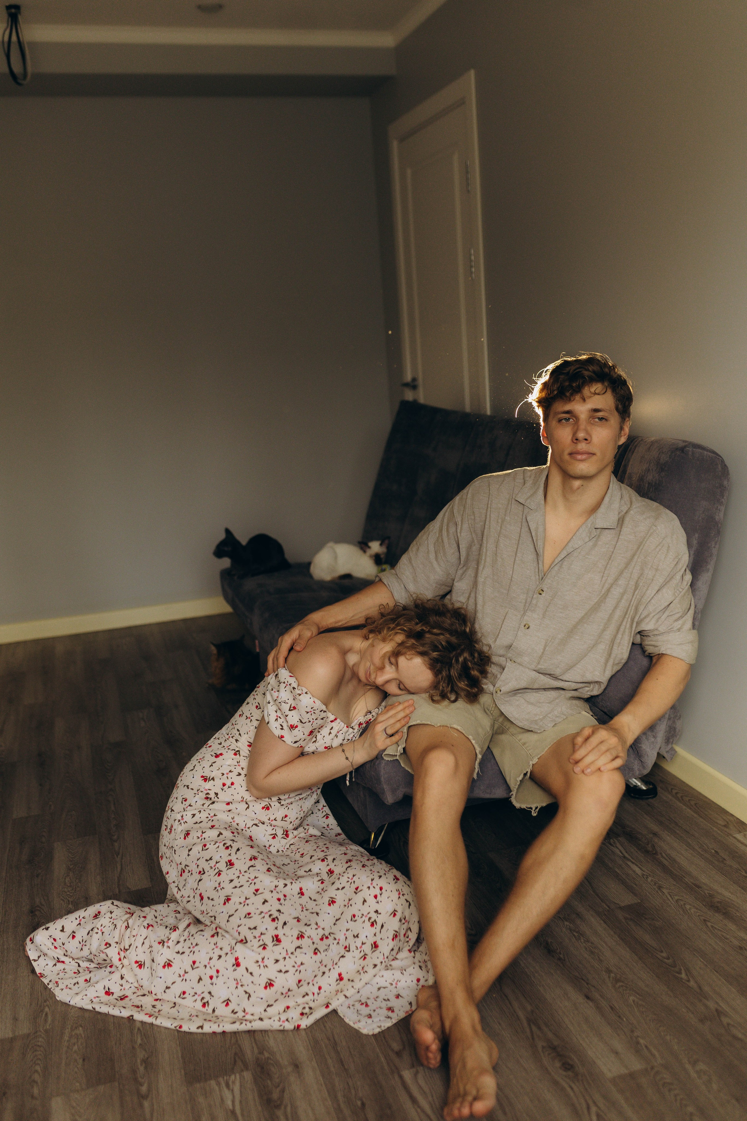 Аня, Костя и котики. Фотограф Саратов