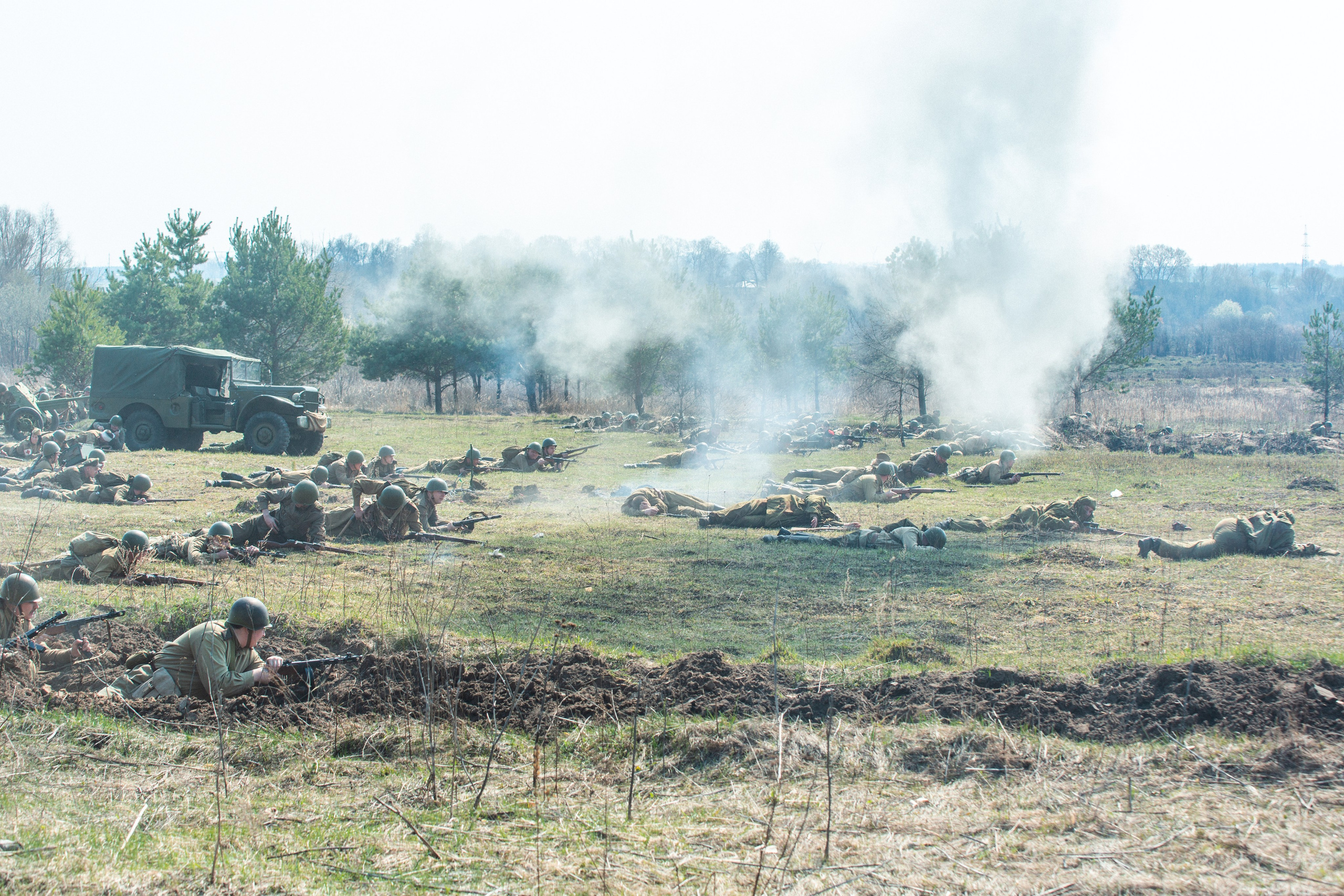 РЕКОНСТРУКЦИЯ БОЯ — ВОВ — БИТВА ЗА ГОРОД. Профессиональный фотограф в Мценске и Орловской области