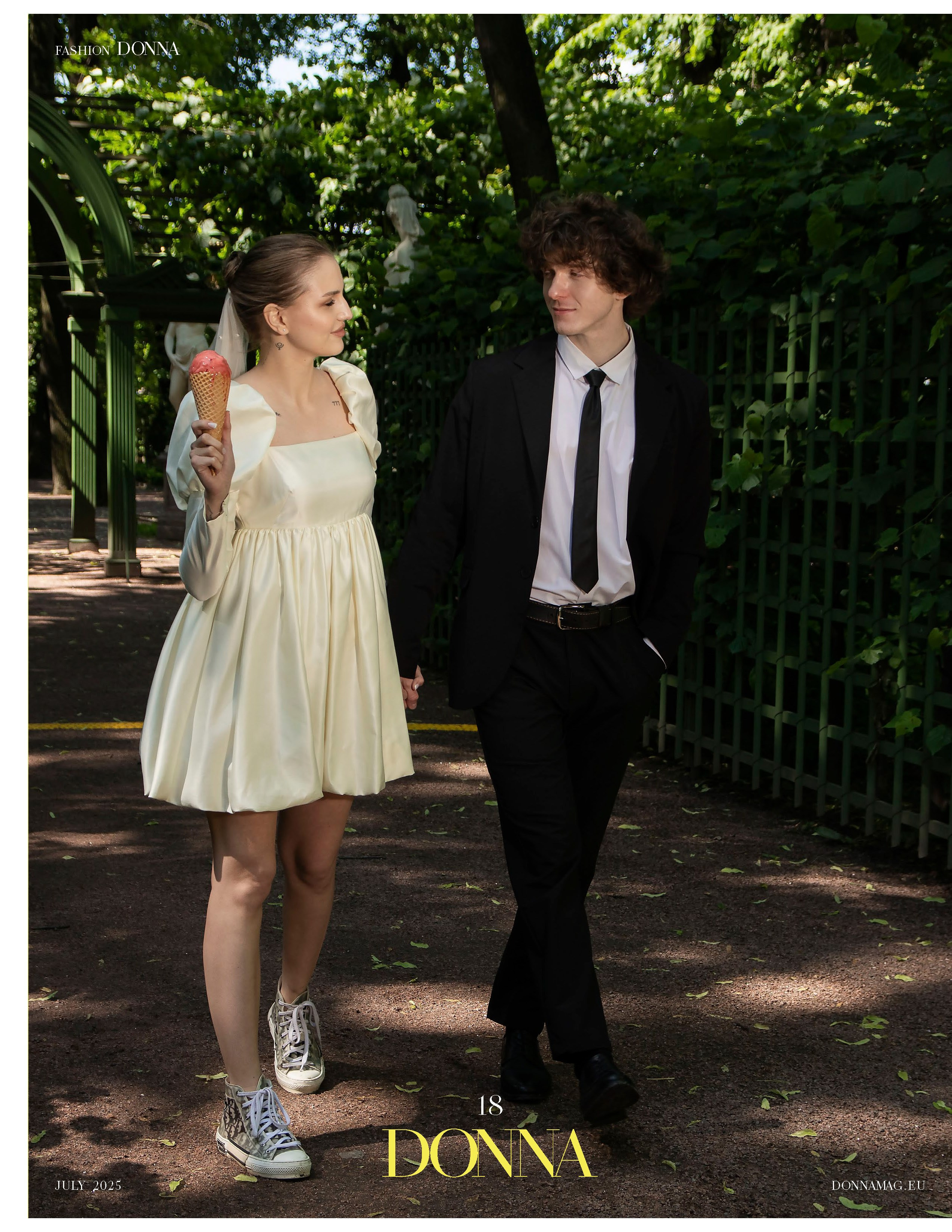 Лето в Летнем саду на обложке журнала DONNA. Портретный фотограф в Санкт-Петербурге Савельева Ольга