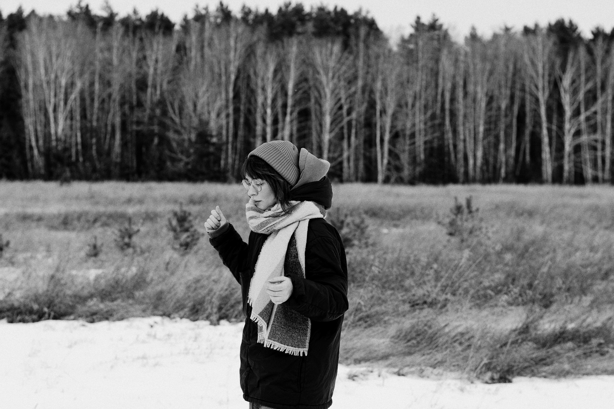 Зимняя фотосессия в лесу в Тюмени — Оля — Фотограф Дарья Мустафина. Фотограф Дарья Мустафина, Тюмень