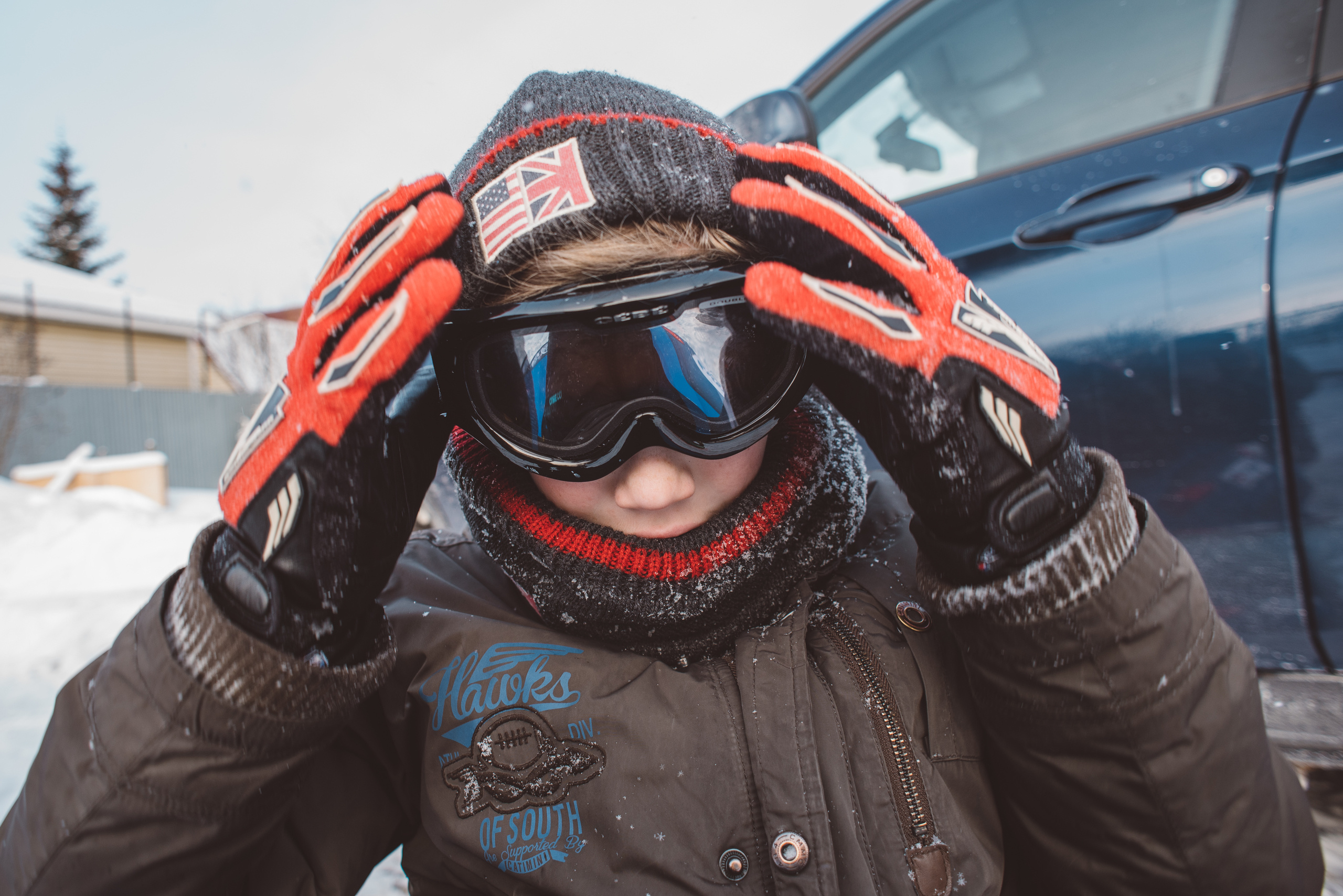Зимняя семейная фотосессия в Подмосковье. Семейный фотограф в Москве Елена Снегирева