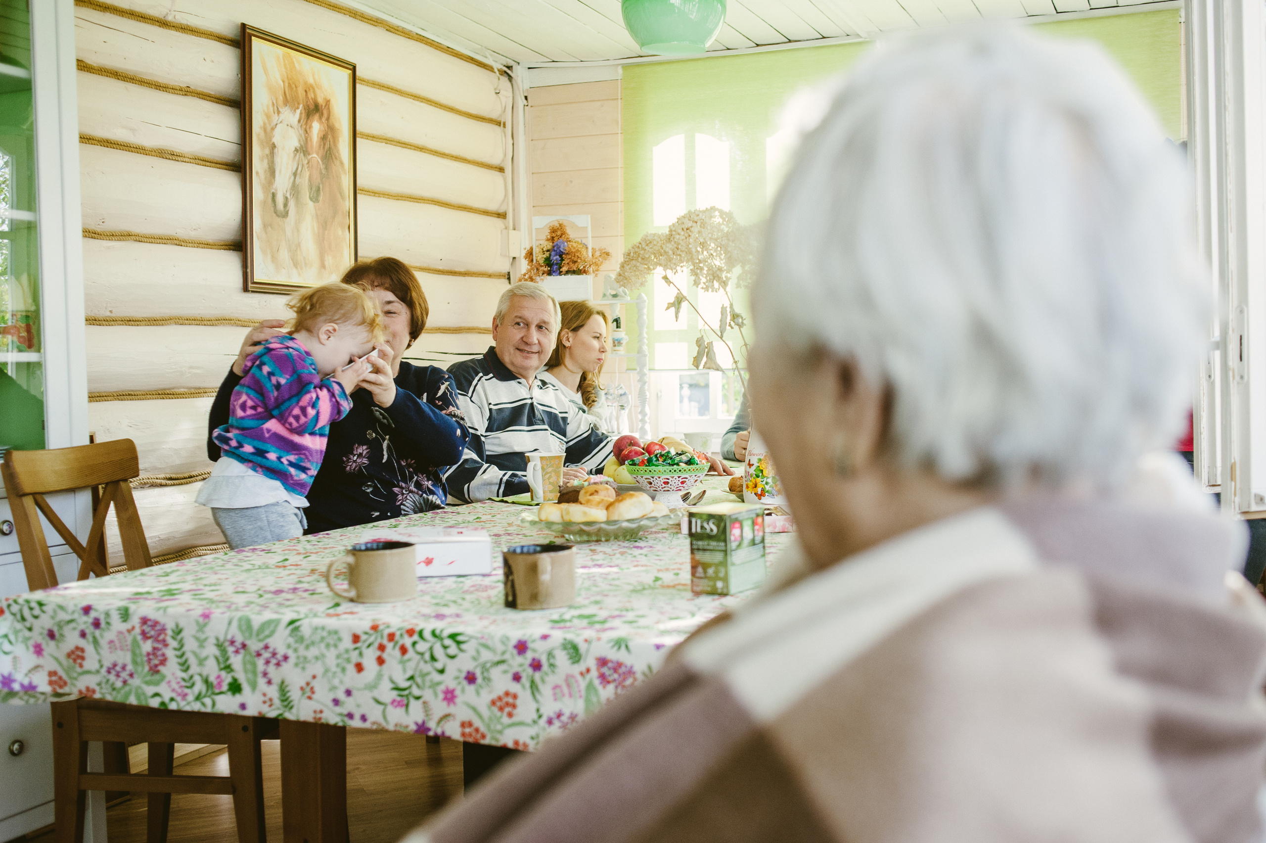 Семейная фотосессия за городом на даче. Семейный фотограф в Москве Елена Снегирева