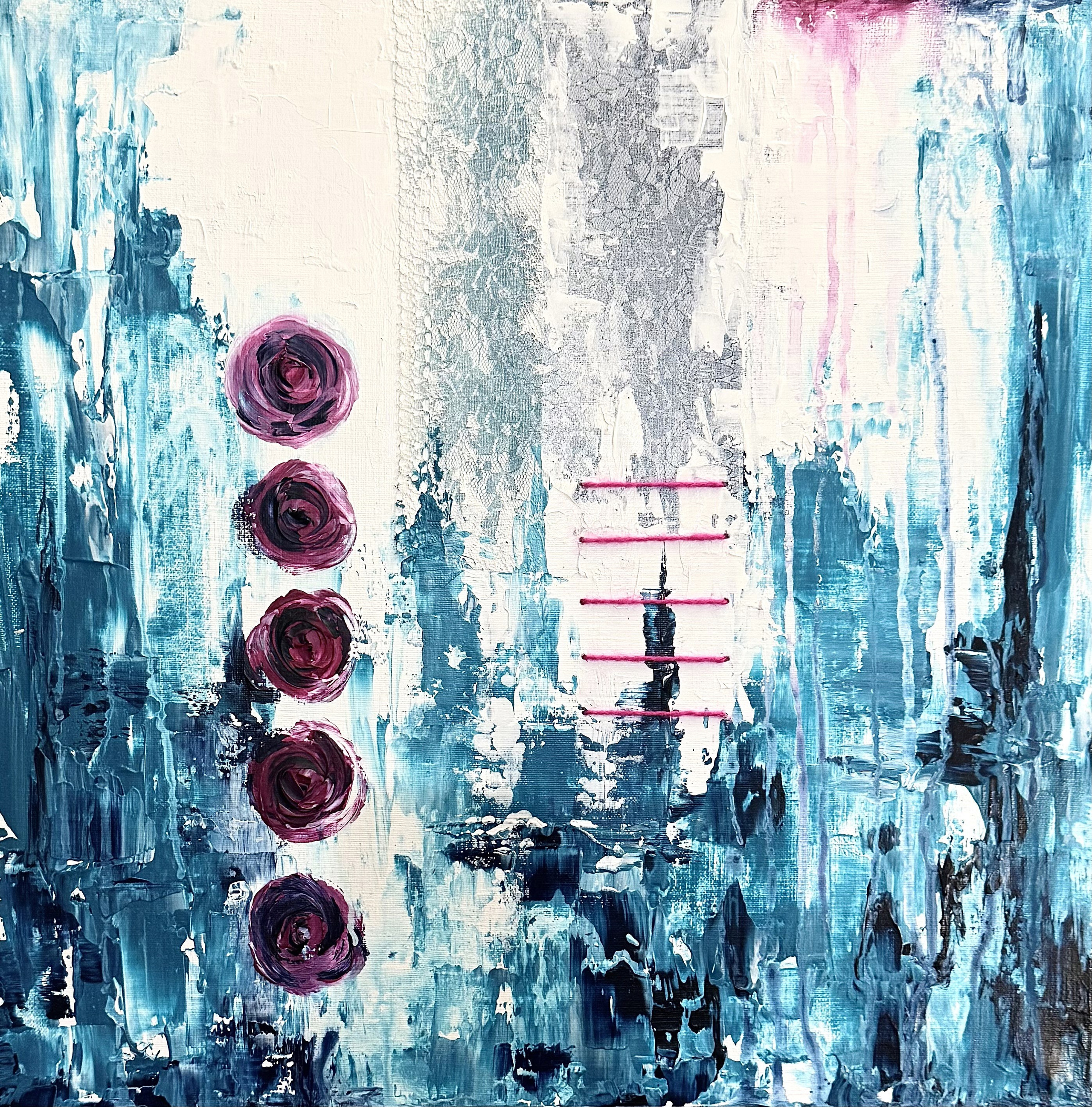 Диссоциация. Акрил, смешанная техника, холст на подрамнике 50х50 см. 2025г. 50 000 руб