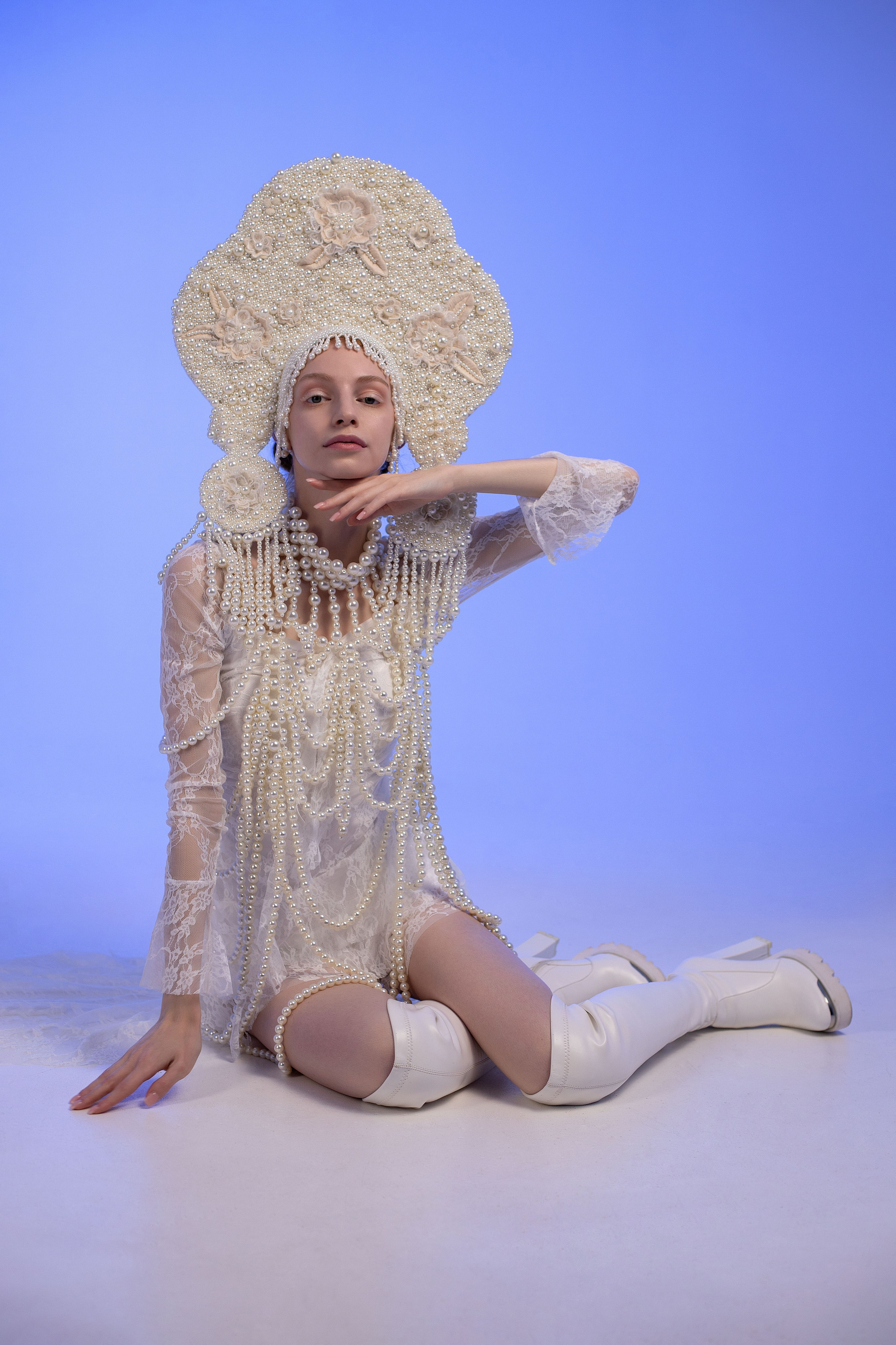 Фотопроект «Жемчужный кокошник в стиле Fashion». Женский и портретный фотограф Мила Прошина. Краснодаар