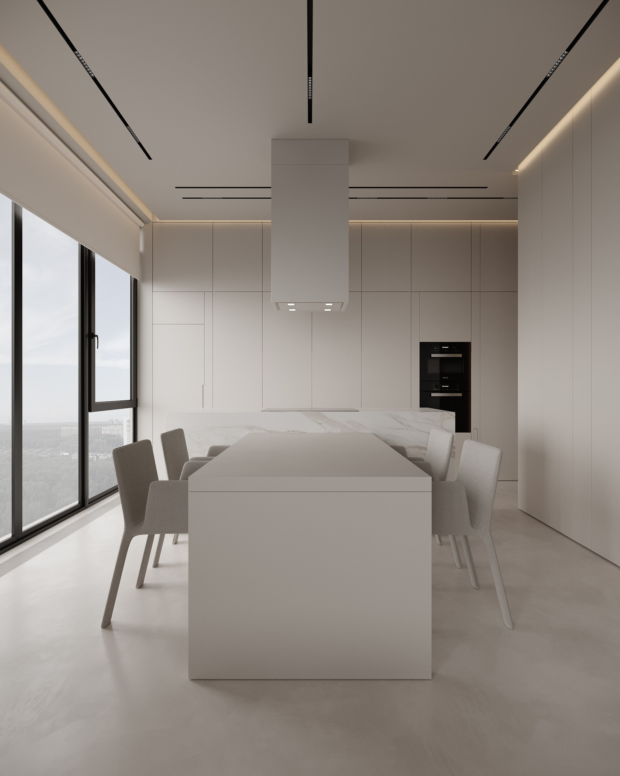 Монохромный интерьер просторной квартиры в Москве. Дизайн интерьера Санкт-Петербург | Москва | Калининград