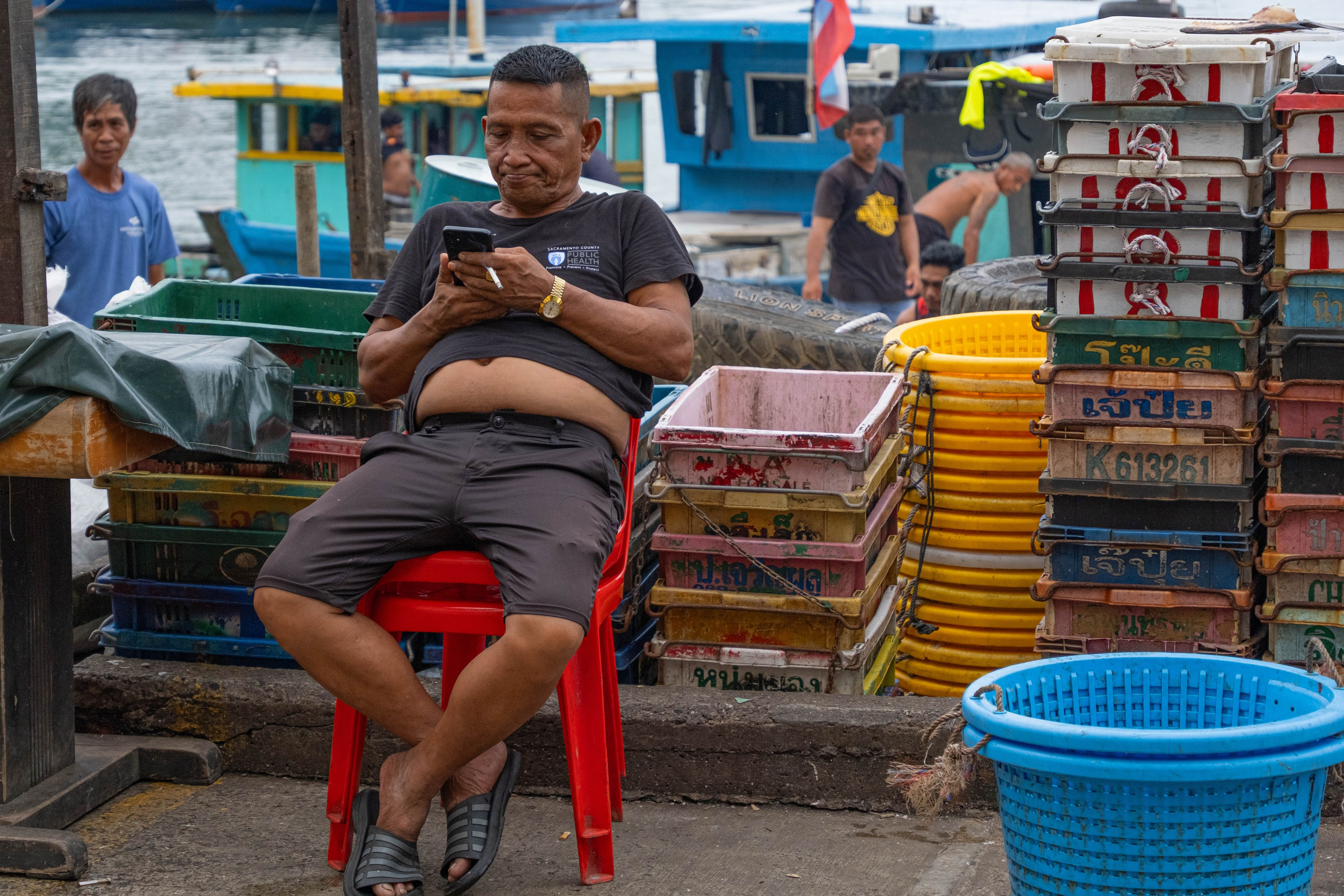 О. Борнео, г. Сандакан. Порт и рынок. Фотографии из путешествий