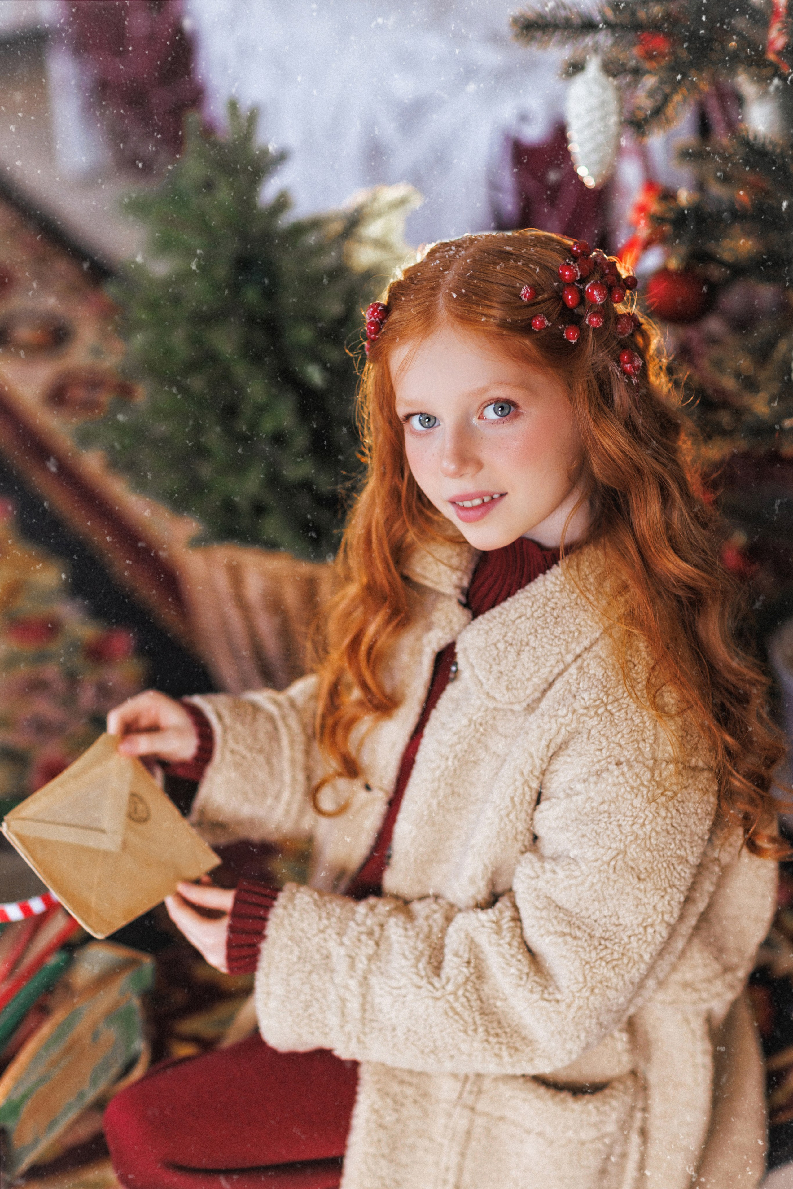 Новогодняя фотосессия с Рыжим пони, город Краснодар. Семейный и детский фотограф в Краснодаре Анна Трашкова