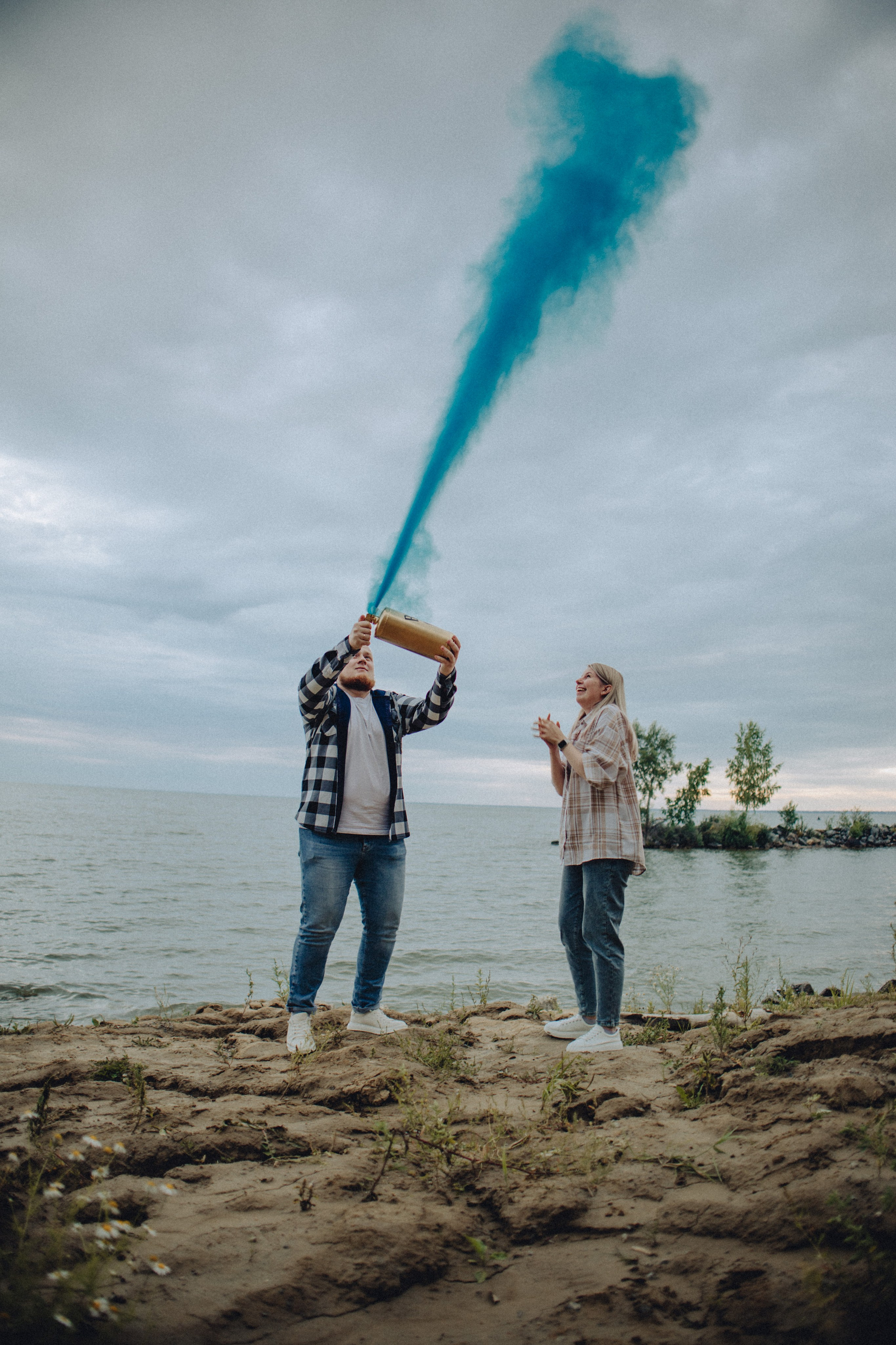 Для Ники | гендер-пати на берегу 🩷💙. Портретный фотограф в Новосибирске