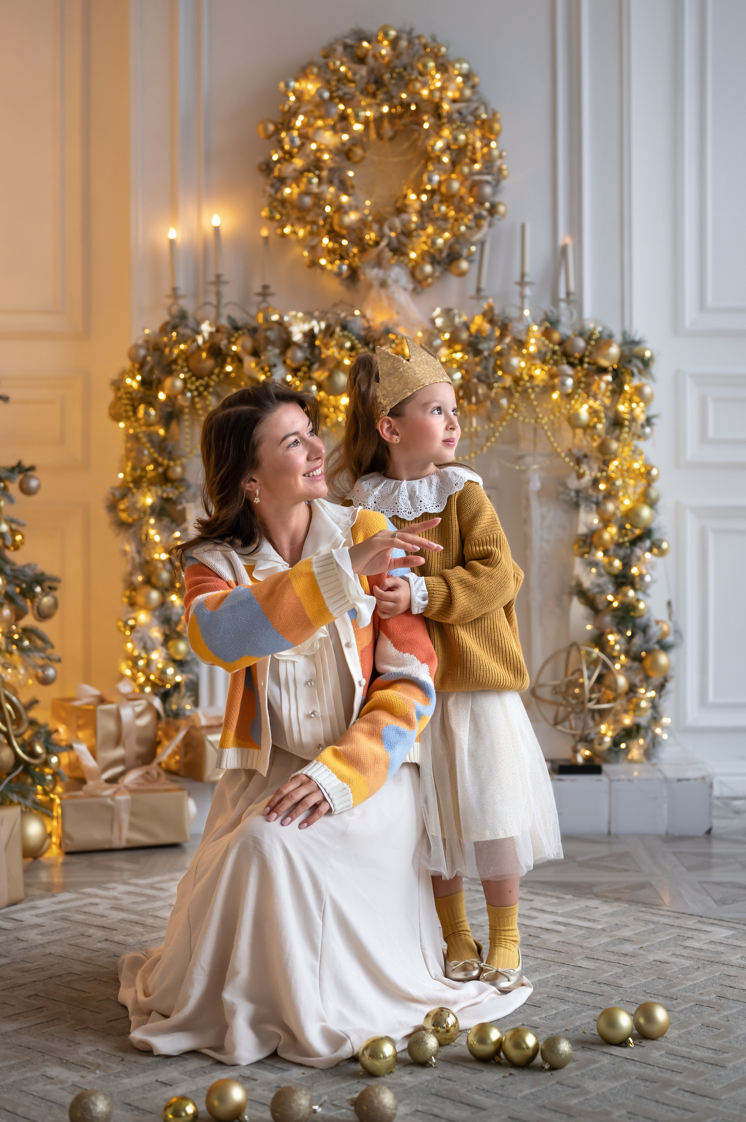 Новогодняя фотосессия мамы с дочкой. Фотограф Елена Сасс Москва
