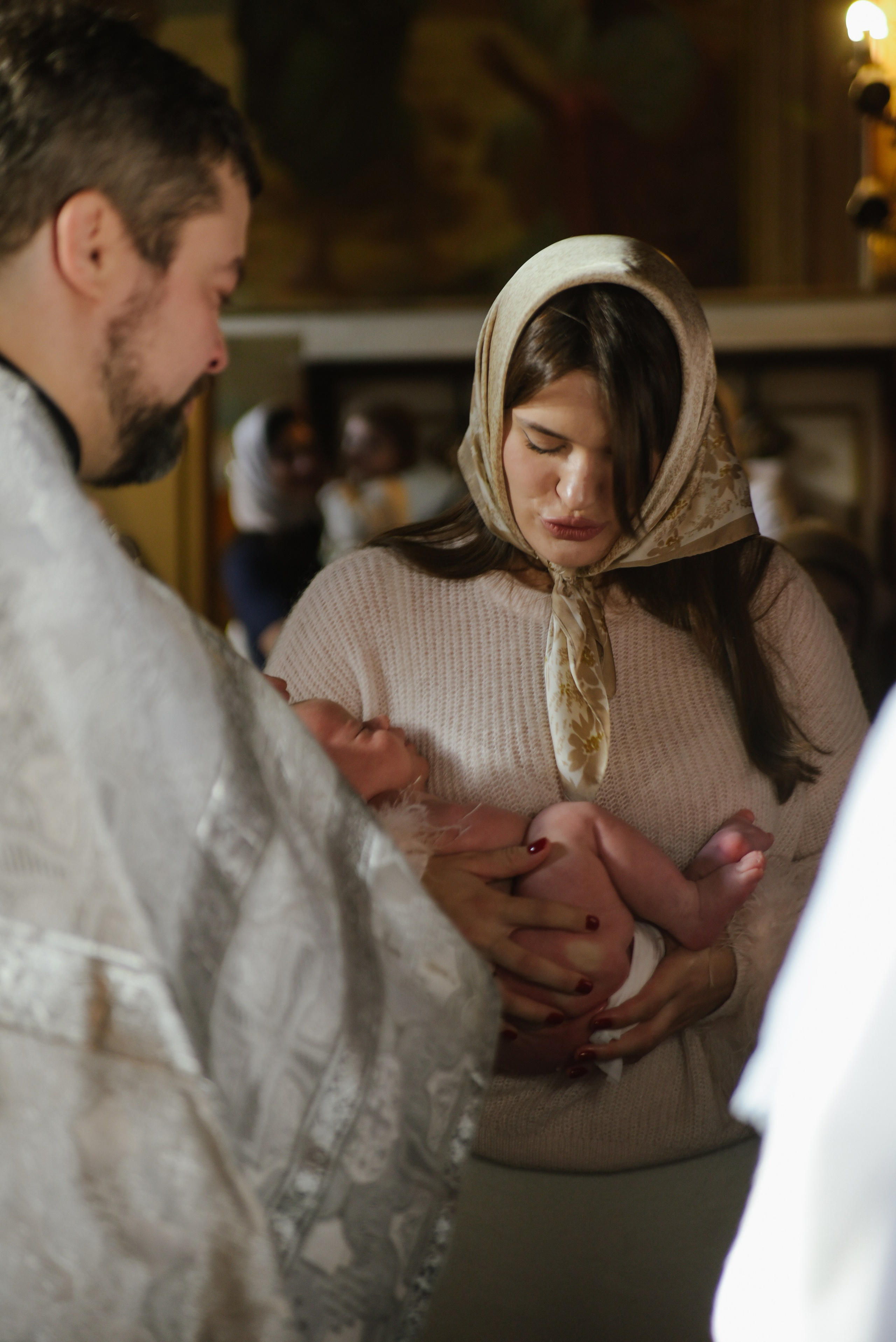 Таинство крещения Савва Храм Воскресения Словущего в Даниловской Слободе. Фотограф Лола Волна, город Москва
