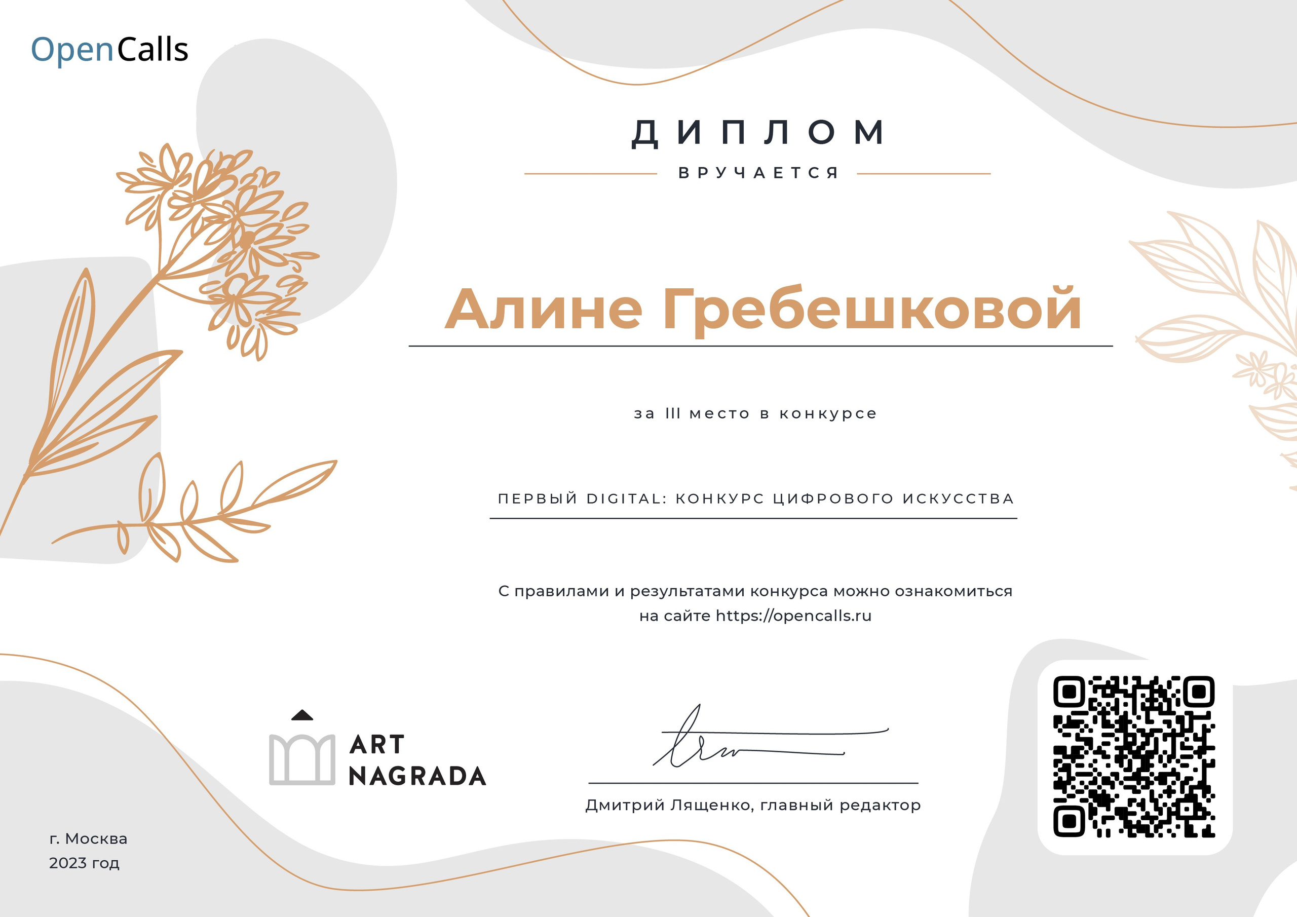 CV, БИОГРАФИЯ. Арт фотограф Алина Гребешкова, Химки, Москва