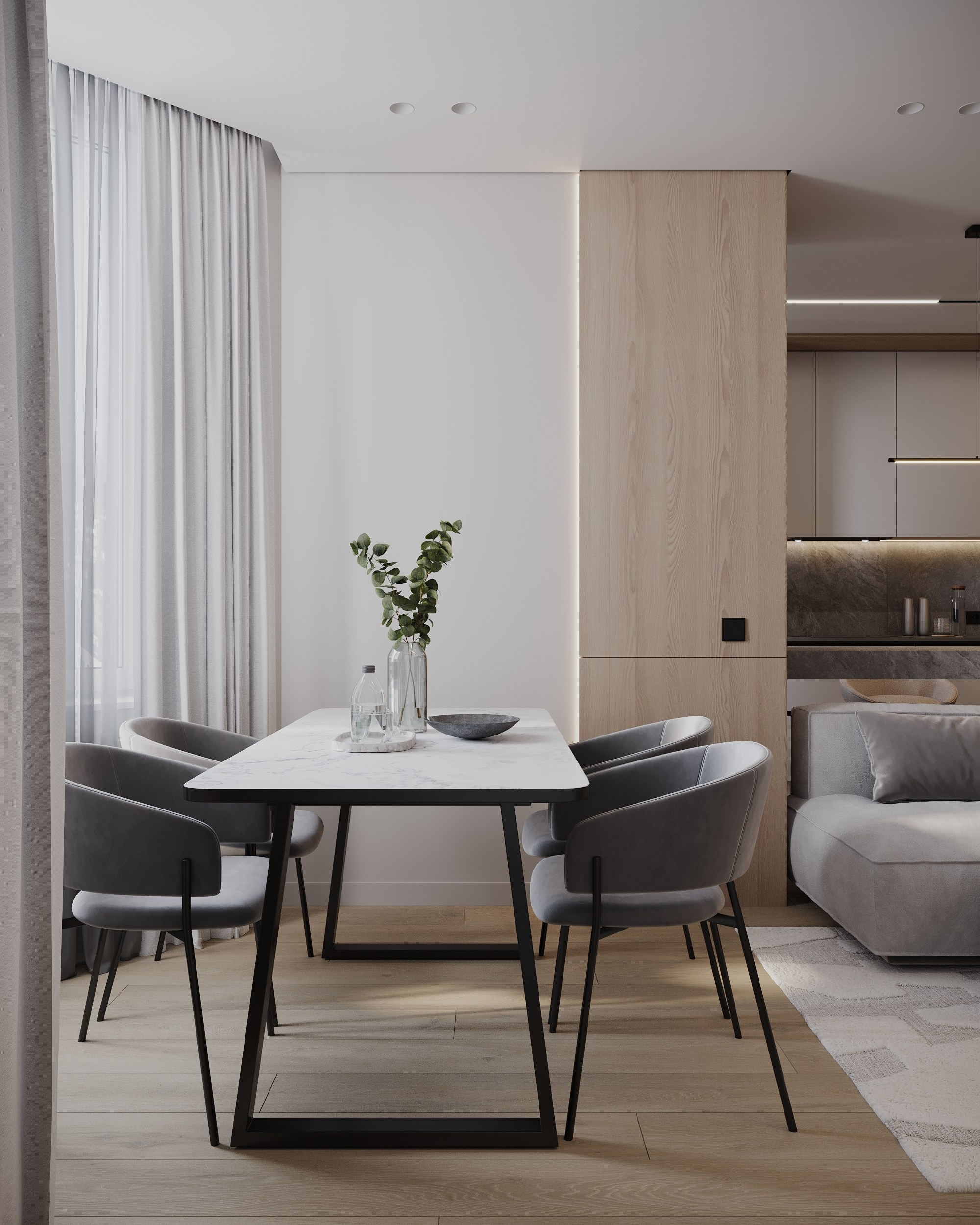 2-я Круговая, 67.3 кв.м. Дизайн интерьера, 3D-визуализация Владивосток