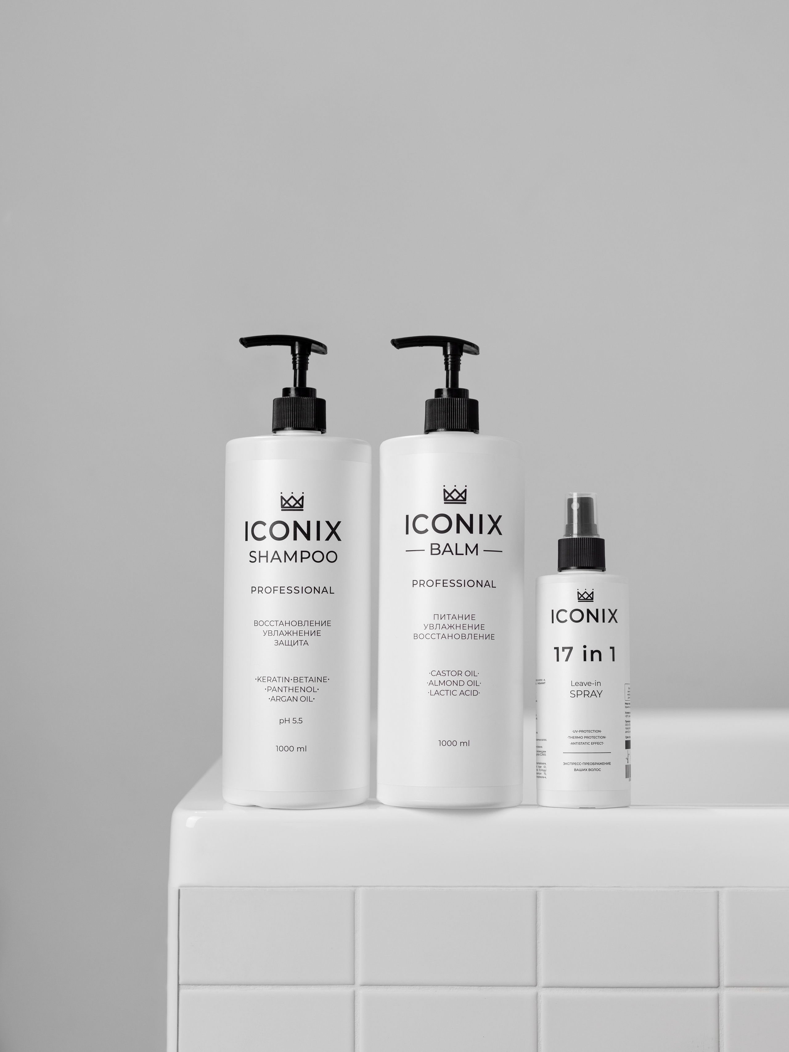 Фото шампуня iconix. Предметный фотограф Северова Екатерина | Профессиональная предметная съёмка фото и видео в Санкт-Петербурге