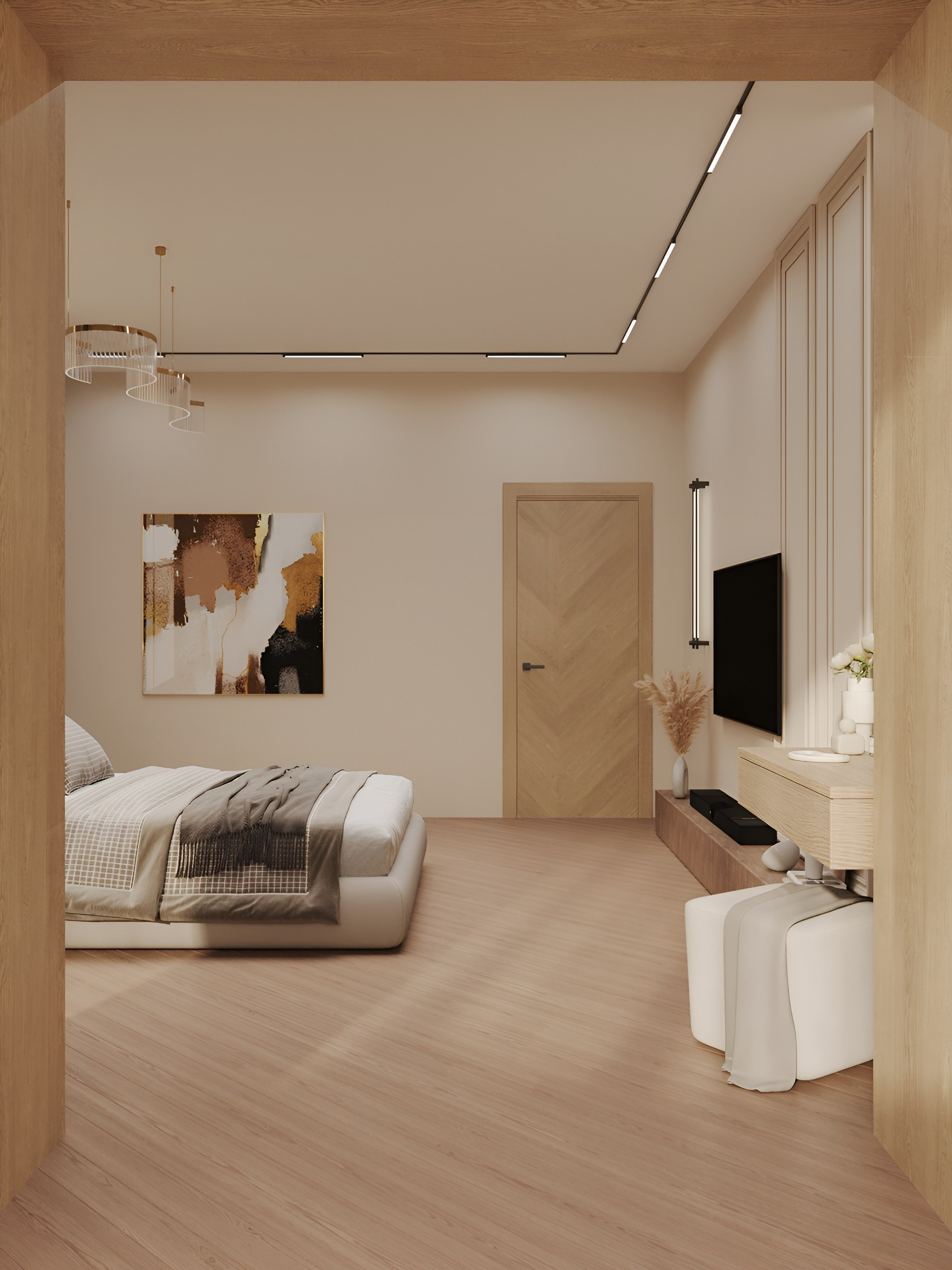 Спальня-кабинет. 3D Визуализация интерьеров жилых и коммерческих помещений