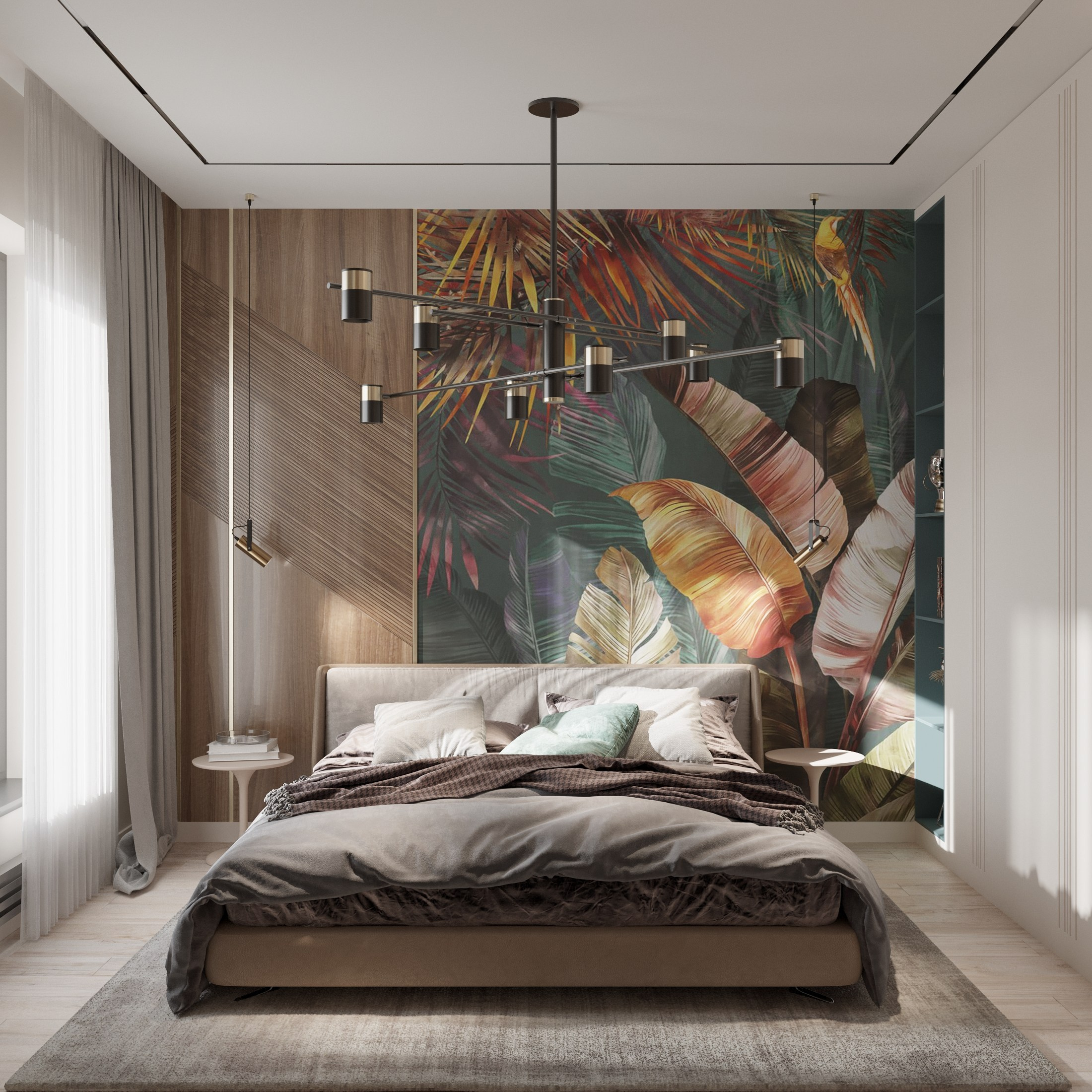 Мастер спальня 3д визуализация