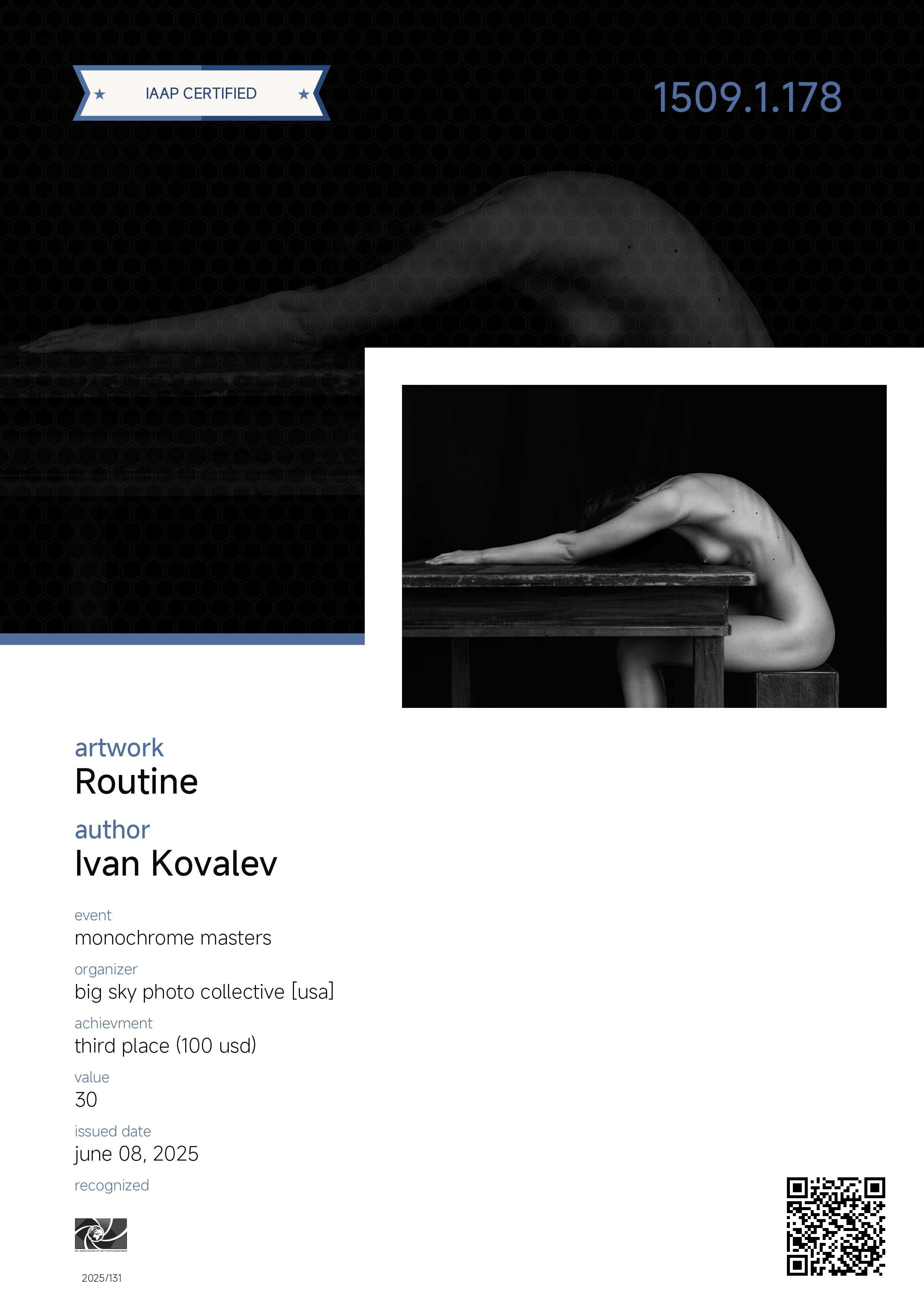 Фотоконкурсы, награды, достижения. Портретный и Фэшн фотограф в Санкт-Петербурге. Иван Ковалёв