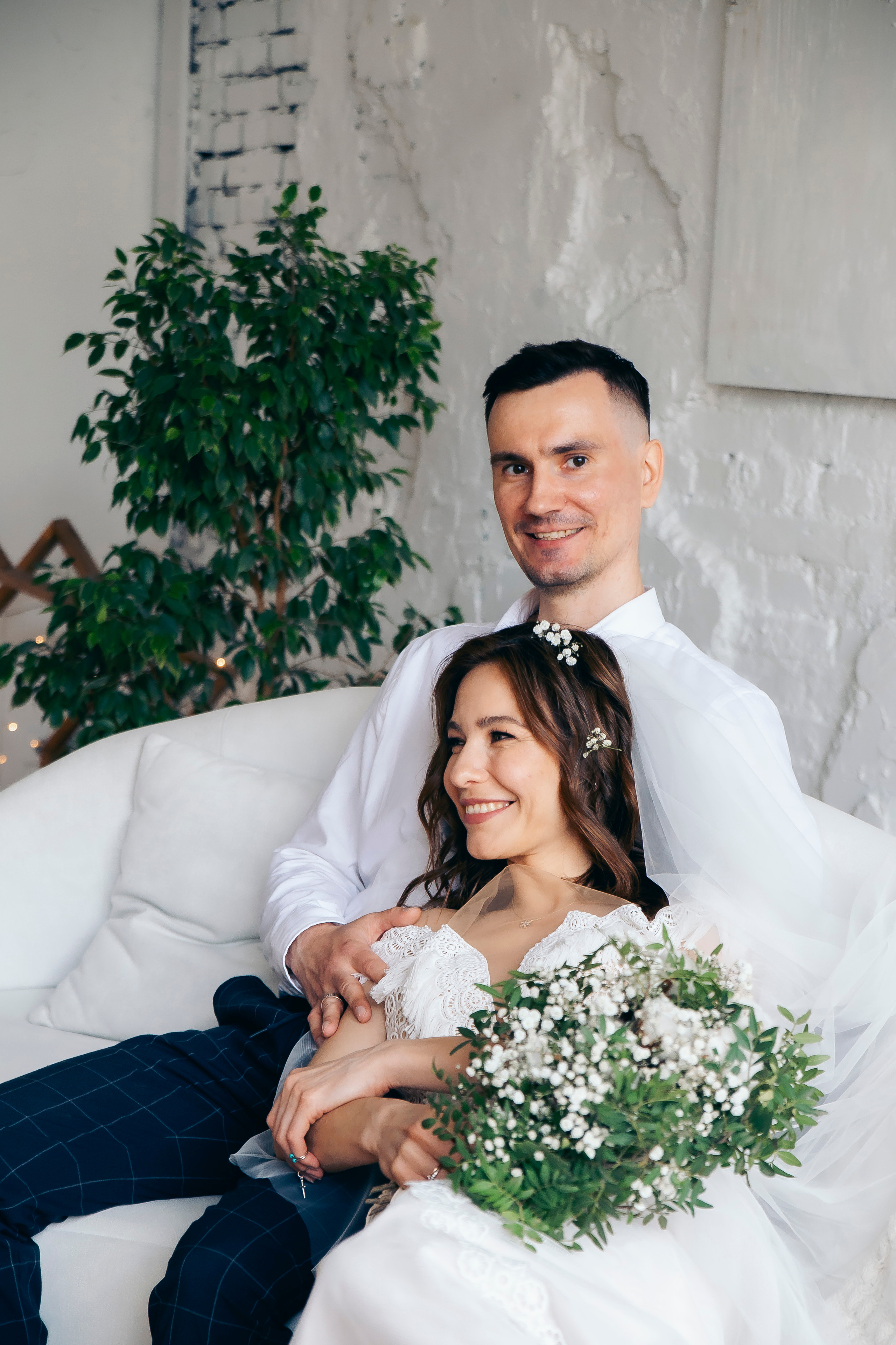 Свадебная съёмка в студии. Дарья и Роман. Свадебный, семейный фотограф, контент съёмка. Екатеринбург. Елена Граф