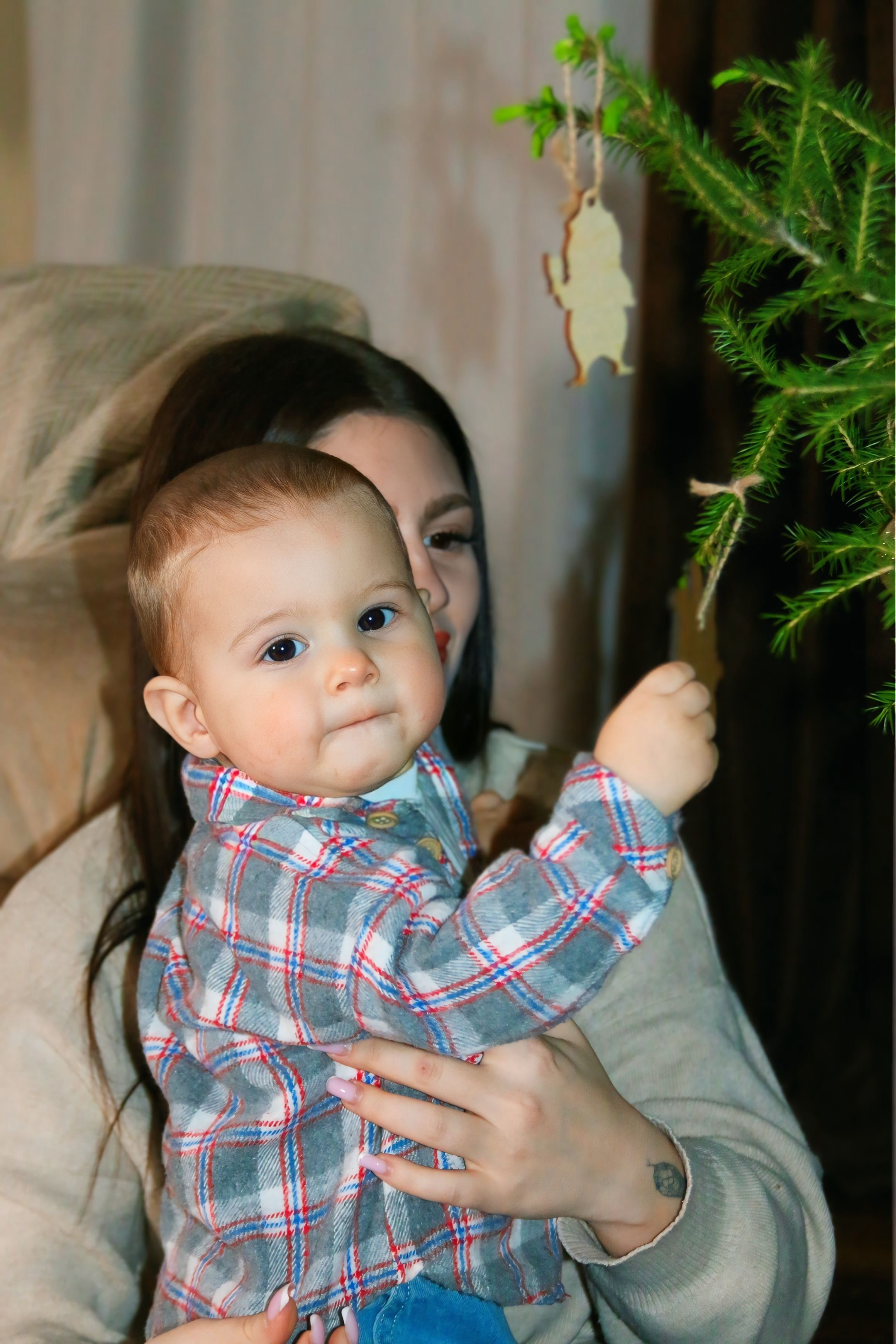 Новогодняя фотосессия мамы с сыном