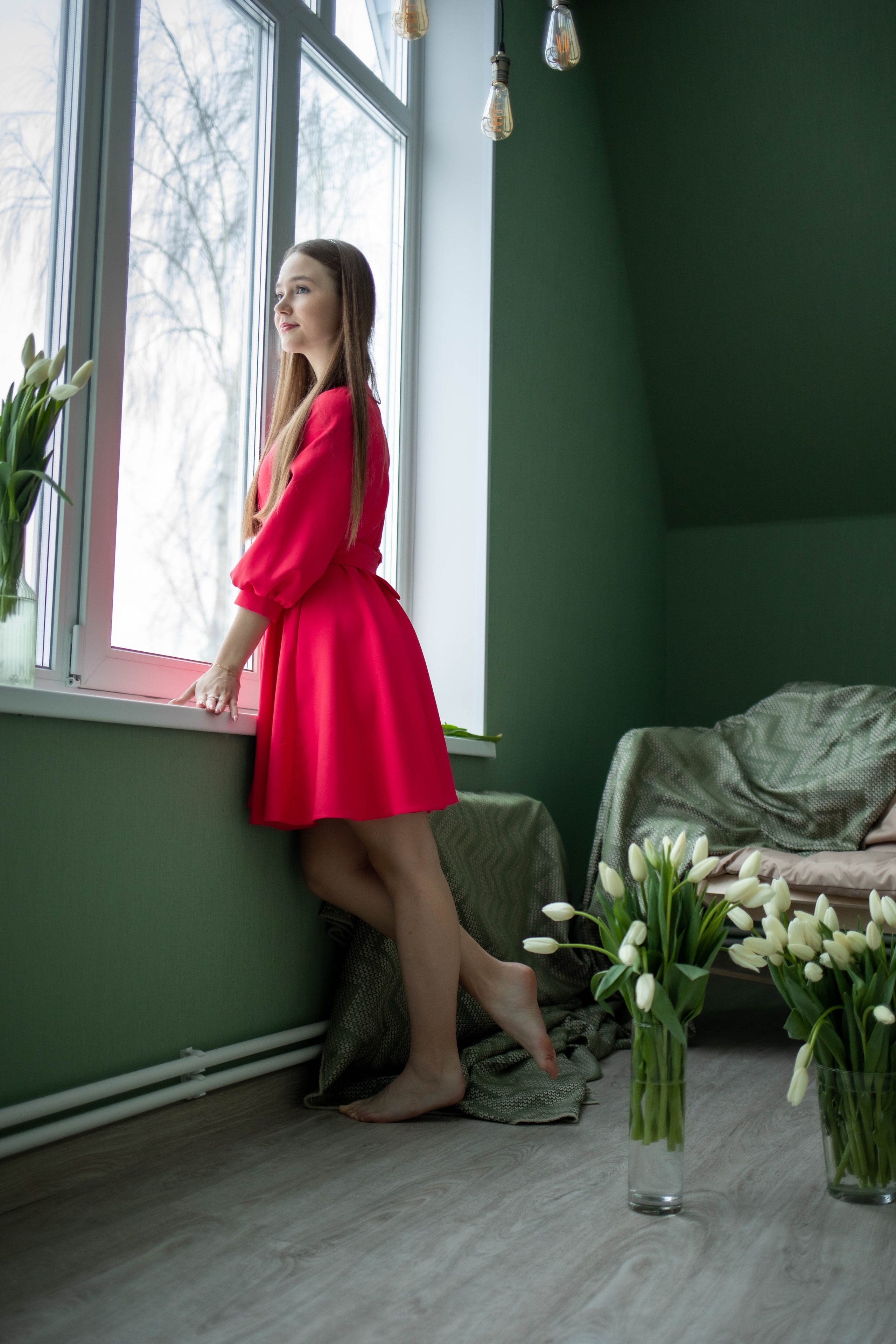 Девушка и цветы