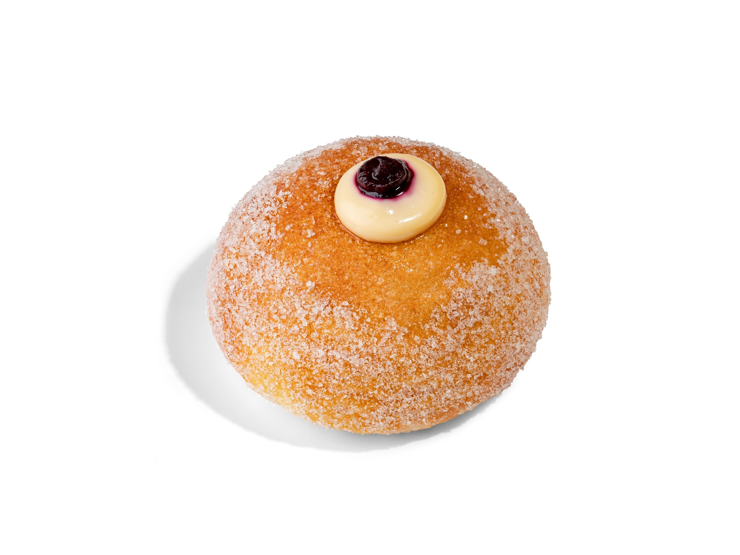 ПОНЧИК ЯГОДНЫЙ - 280Р. Мягкий пончик с ягодным джемом и кремом из рикотты, украшается ягодным джемом из брусники и черники 