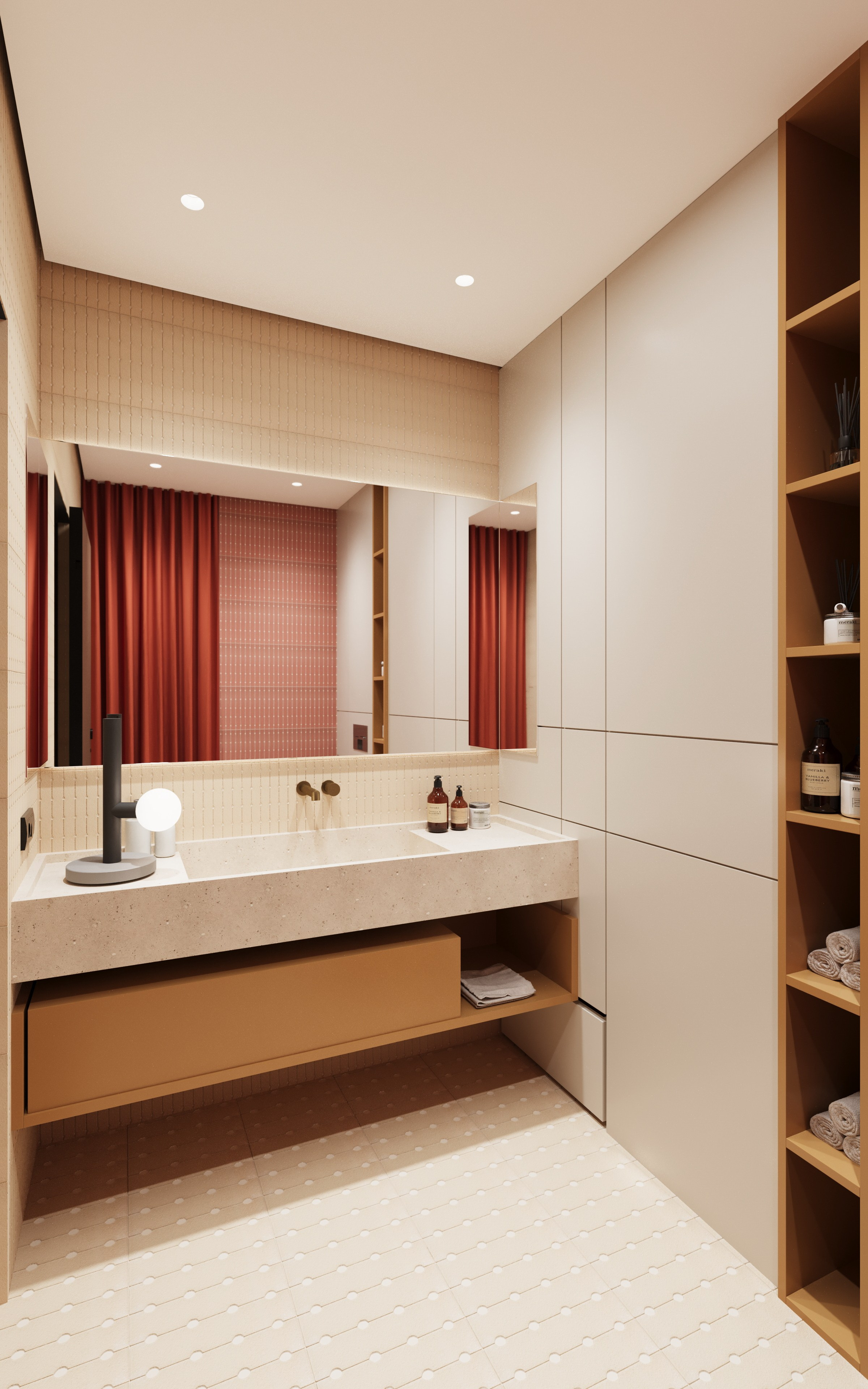 Системы хранения в ванной комнате. Встроенная мебель для ванной комнаты