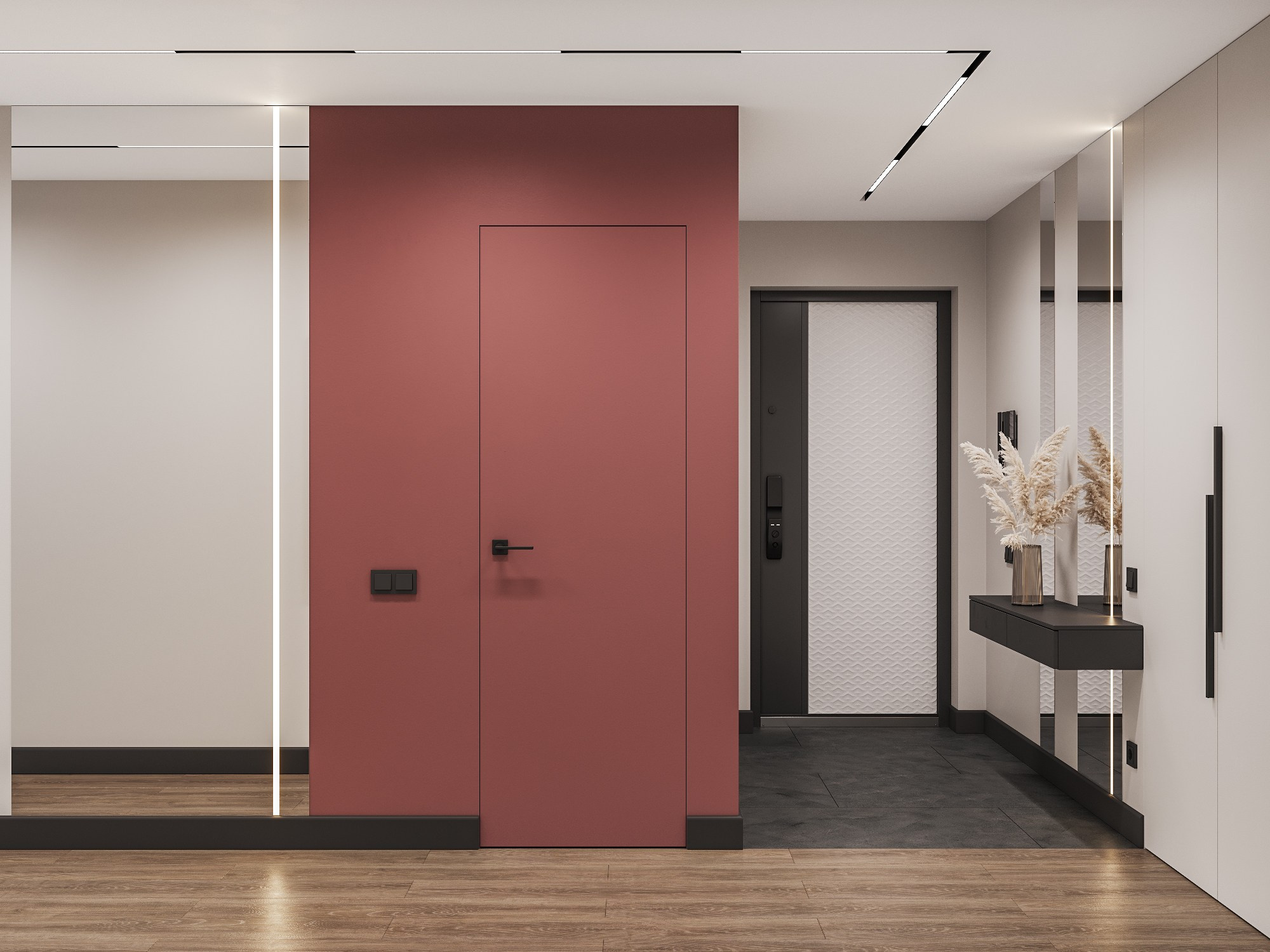 Визуализация интерьера яркой прихожей