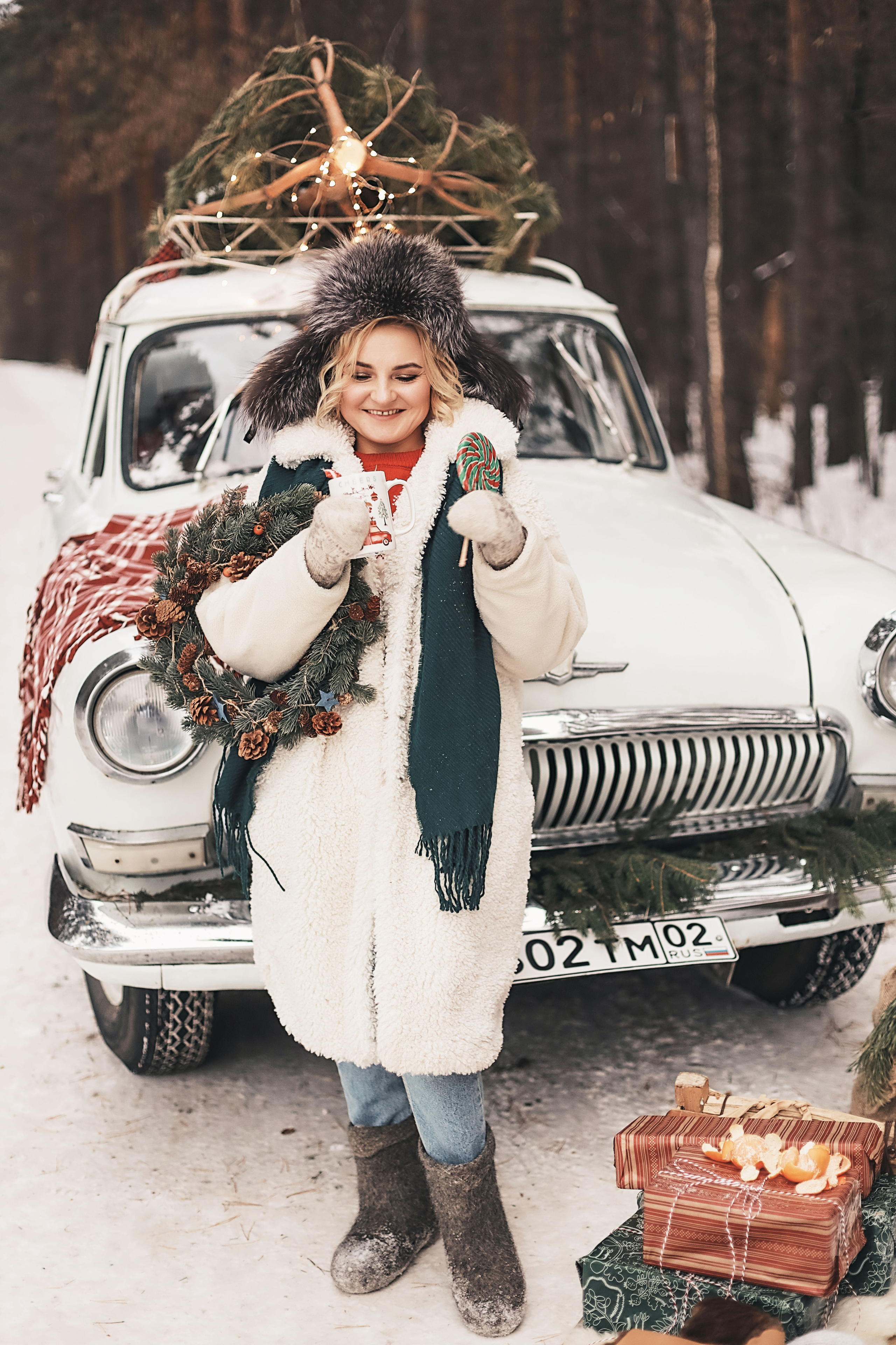 Новогодняя фотосессия с машинкой!. Иванова Ирина Свадебный и семейный фотограф г. Уфа