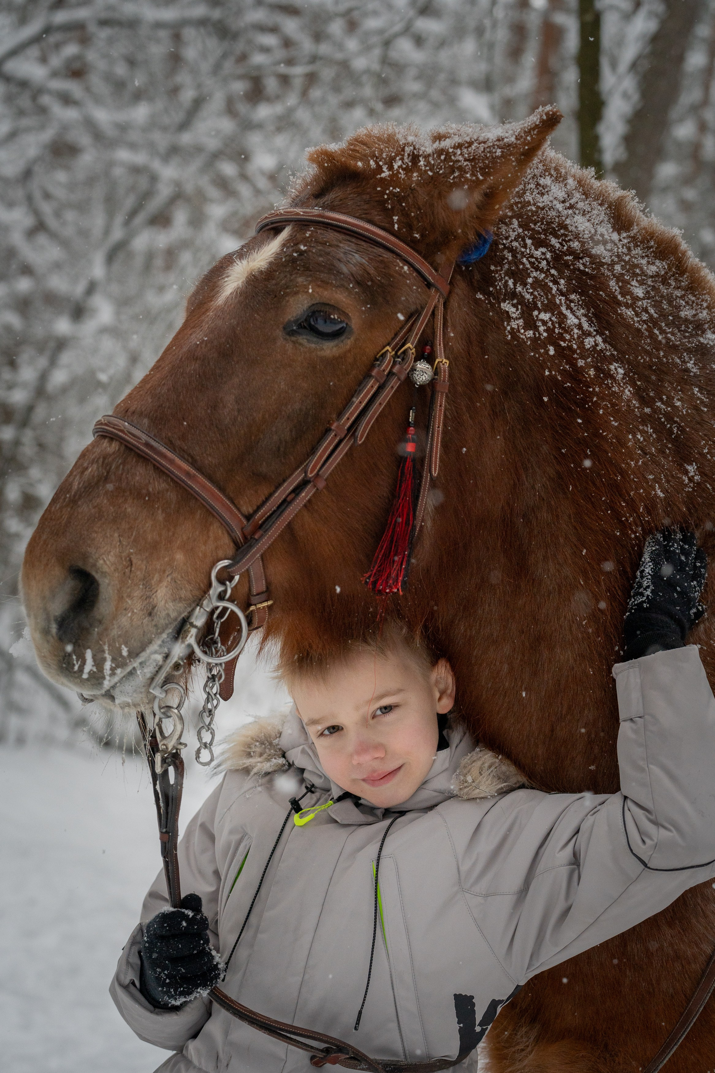 Зимняя фотосессия в лесу. Портретный фотограф Олеся Владимирова в Москве