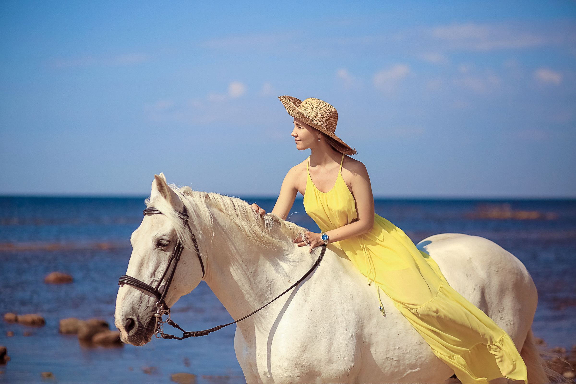 Фотосессия с белым конем в Санкт-Петербурге. Фотограф женский и мужской портрет Санкт-Петербург
