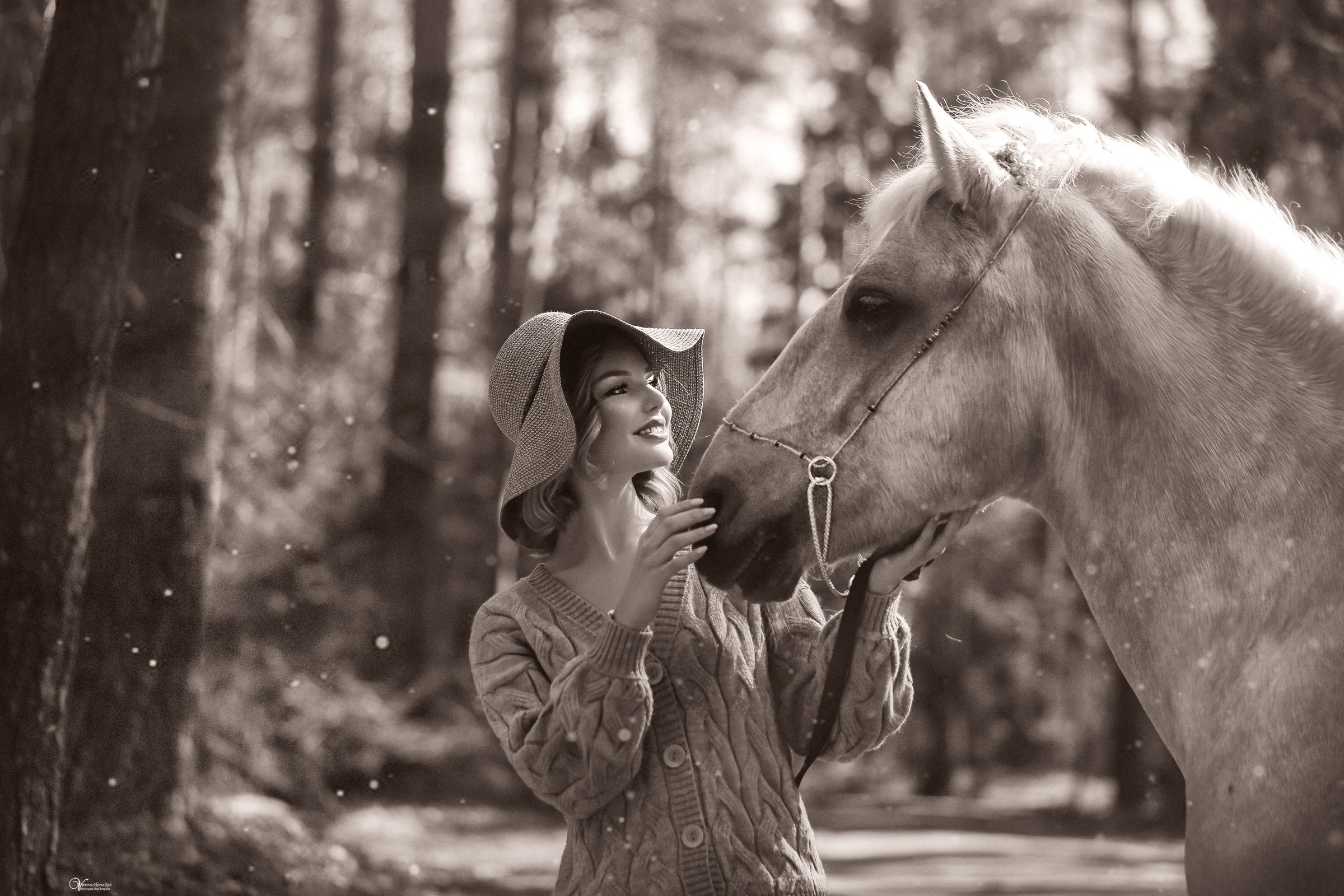 Конная фотосессия в лесу в СПб. Фотограф женский и мужской портрет Санкт-Петербург