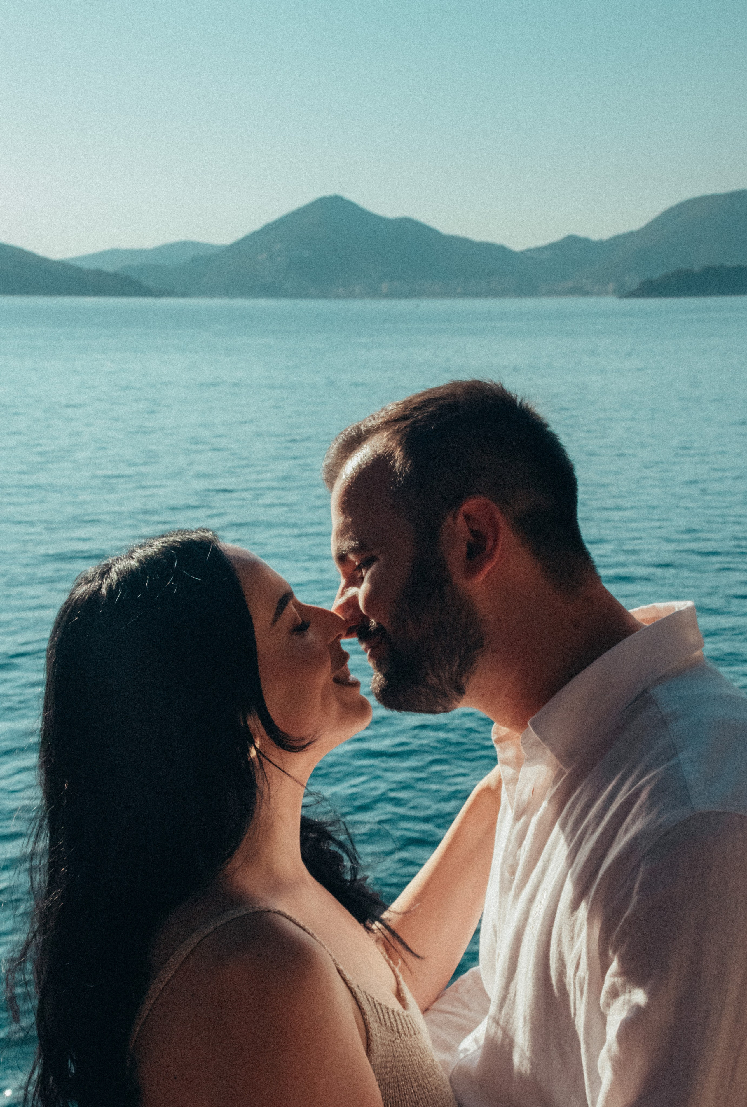 Engagement photo shooting in Montenegro. Portrait photographer in Tivat Montenegro Katerina Kirsanova