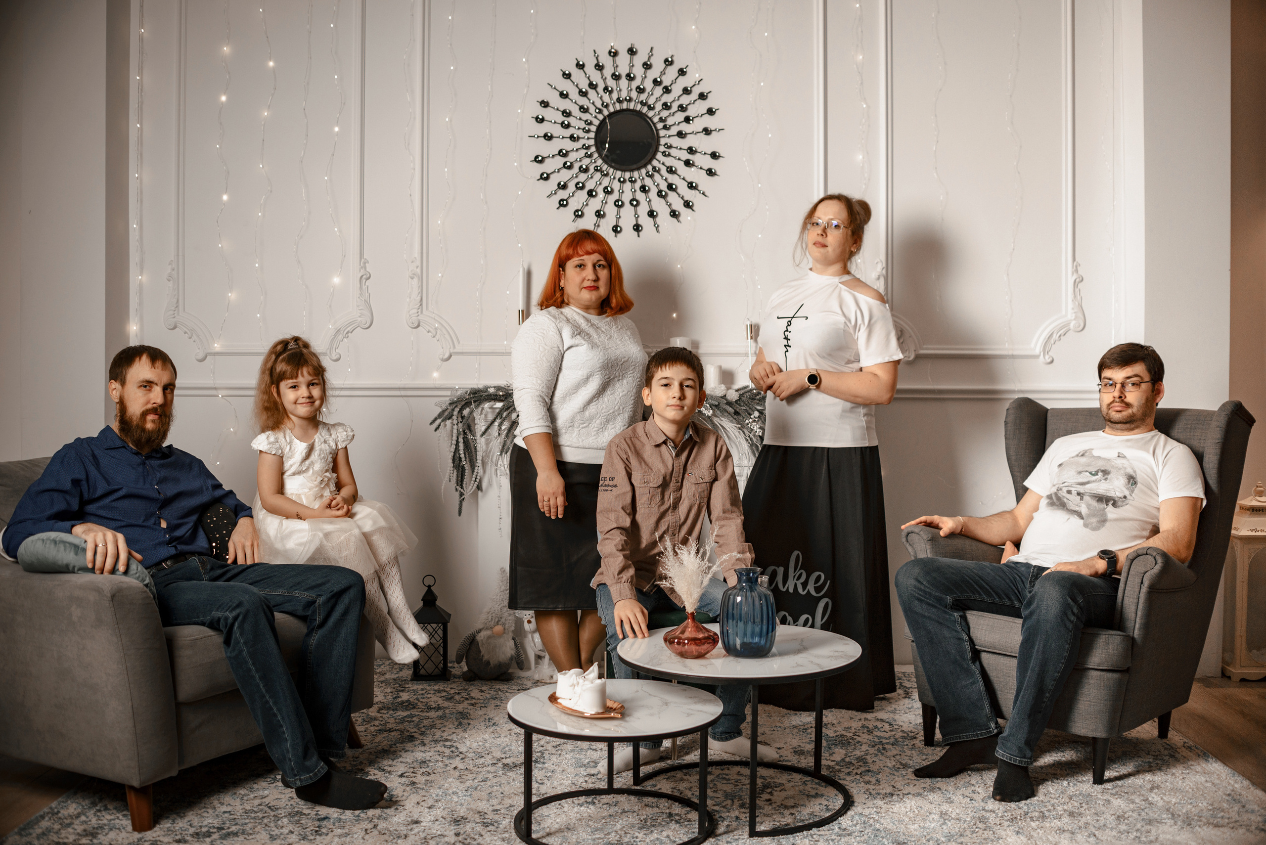 Фотосессия в студии на Новый год для большой семьи Оксаны. Фотограф в Самаре | Катерина Гущина