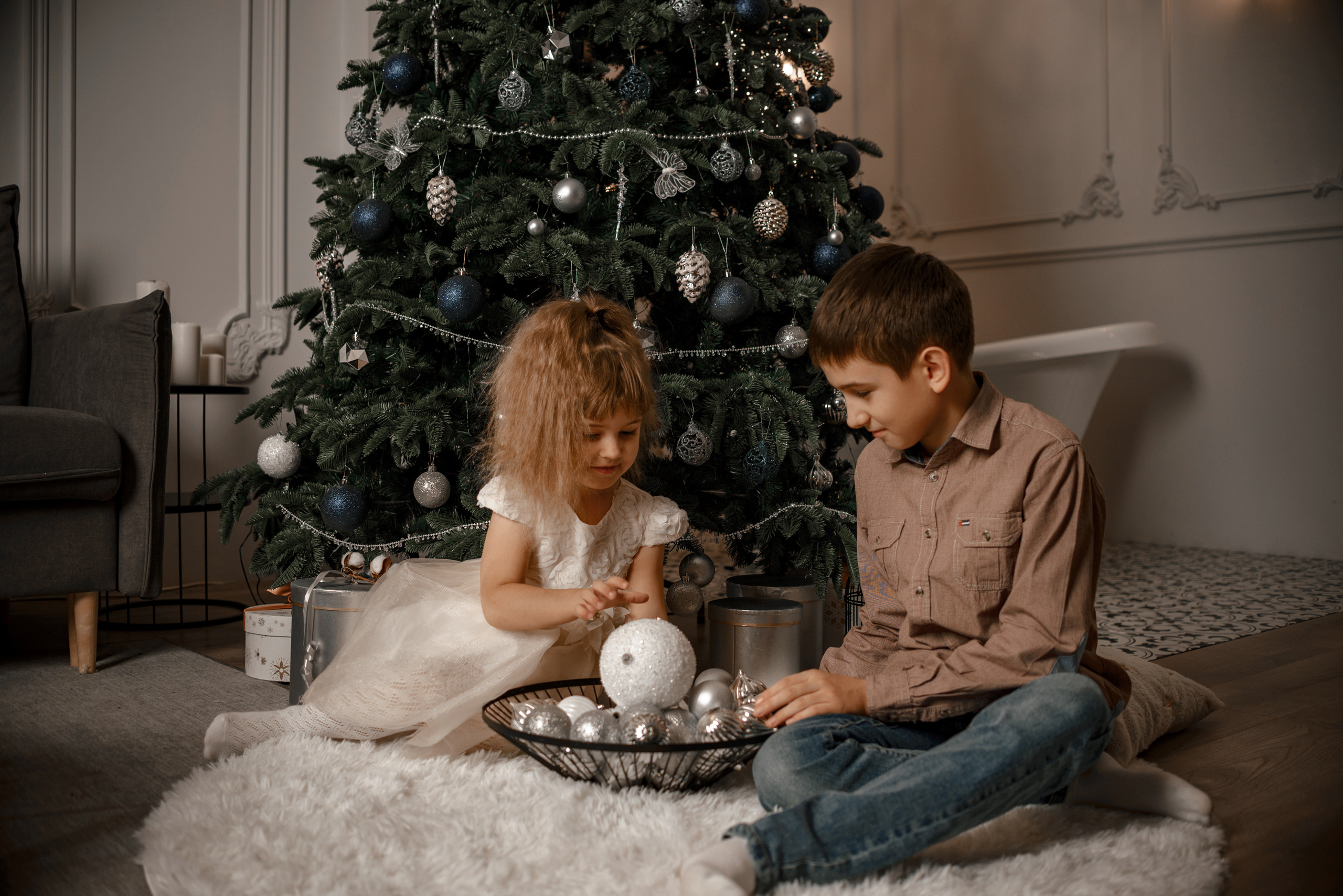 Фотосессия в студии на Новый год для большой семьи Оксаны. Фотограф в Самаре | Катерина Гущина