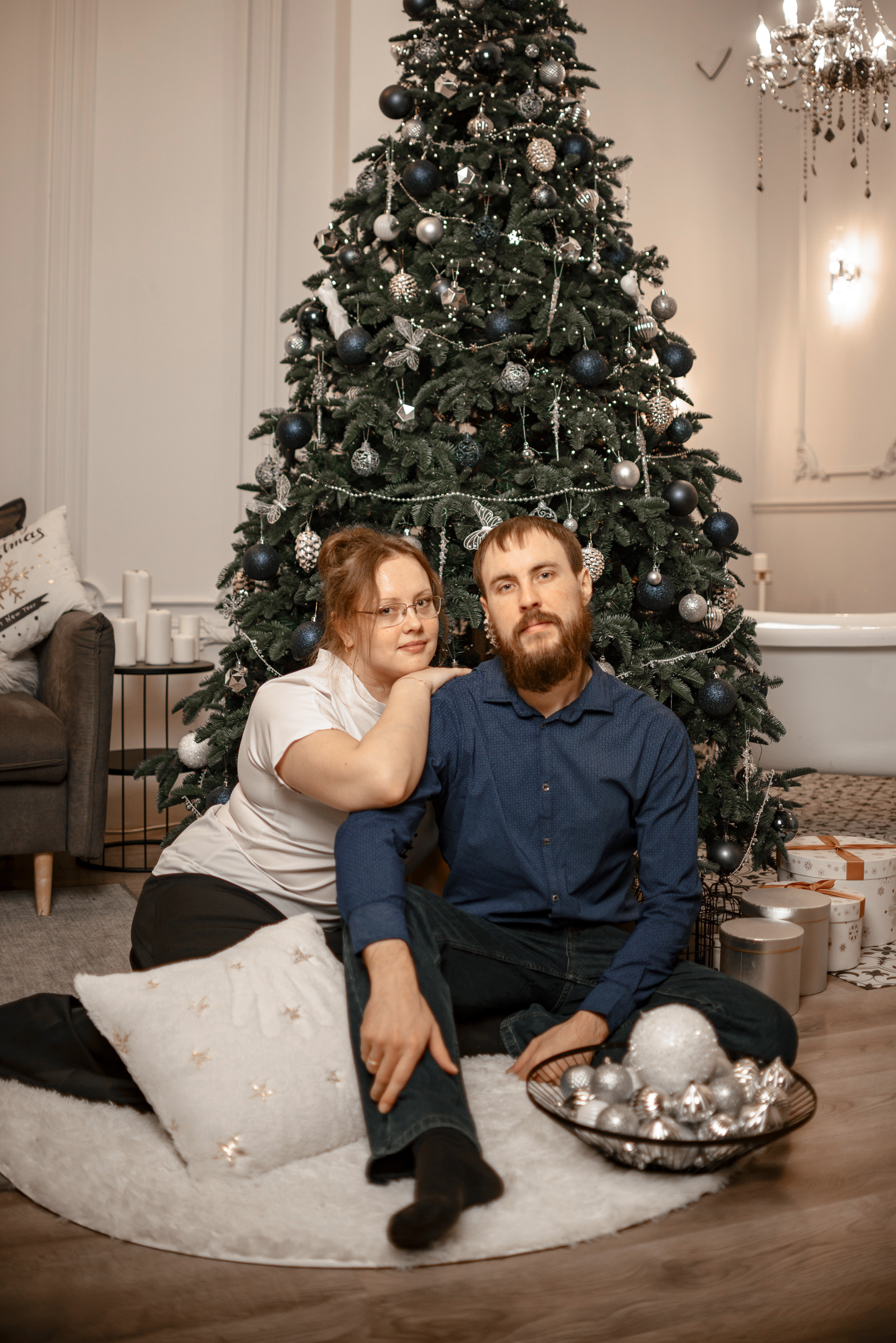 Фотосессия в студии на Новый год для большой семьи Оксаны. Фотограф в Самаре | Катерина Гущина