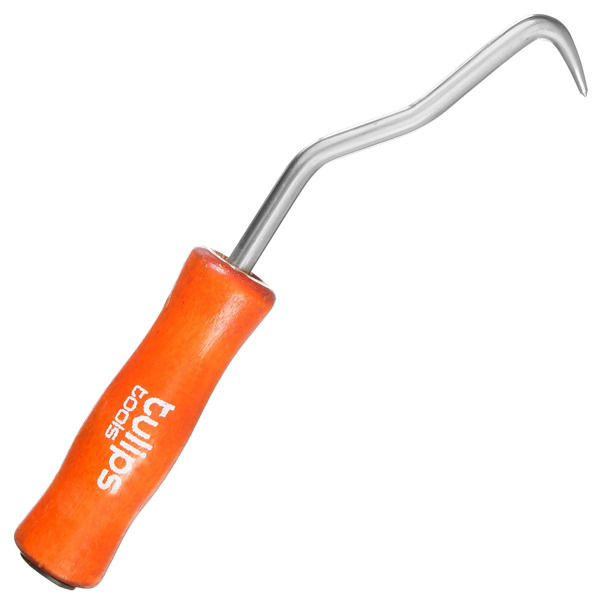 металлический инструмент с оранжевой ручкой