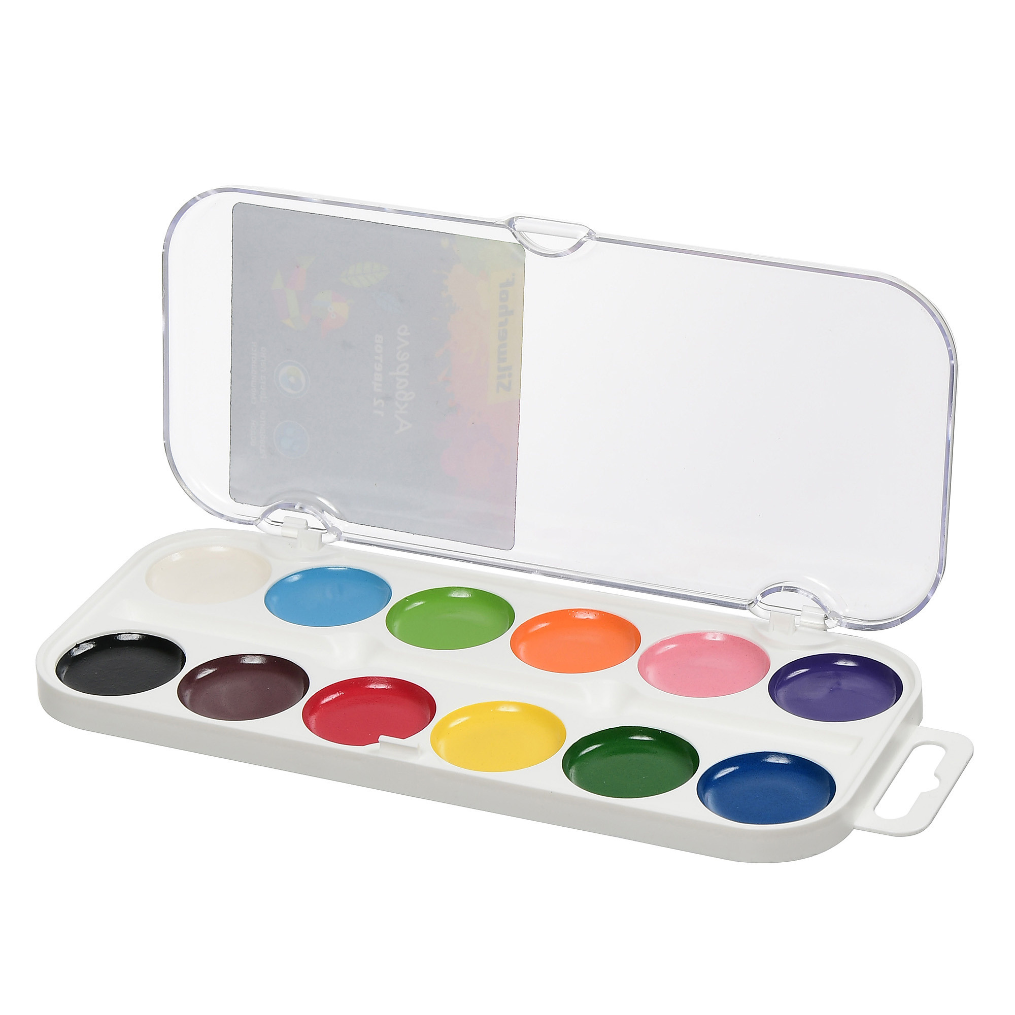 акварельные краски в белой упаковке