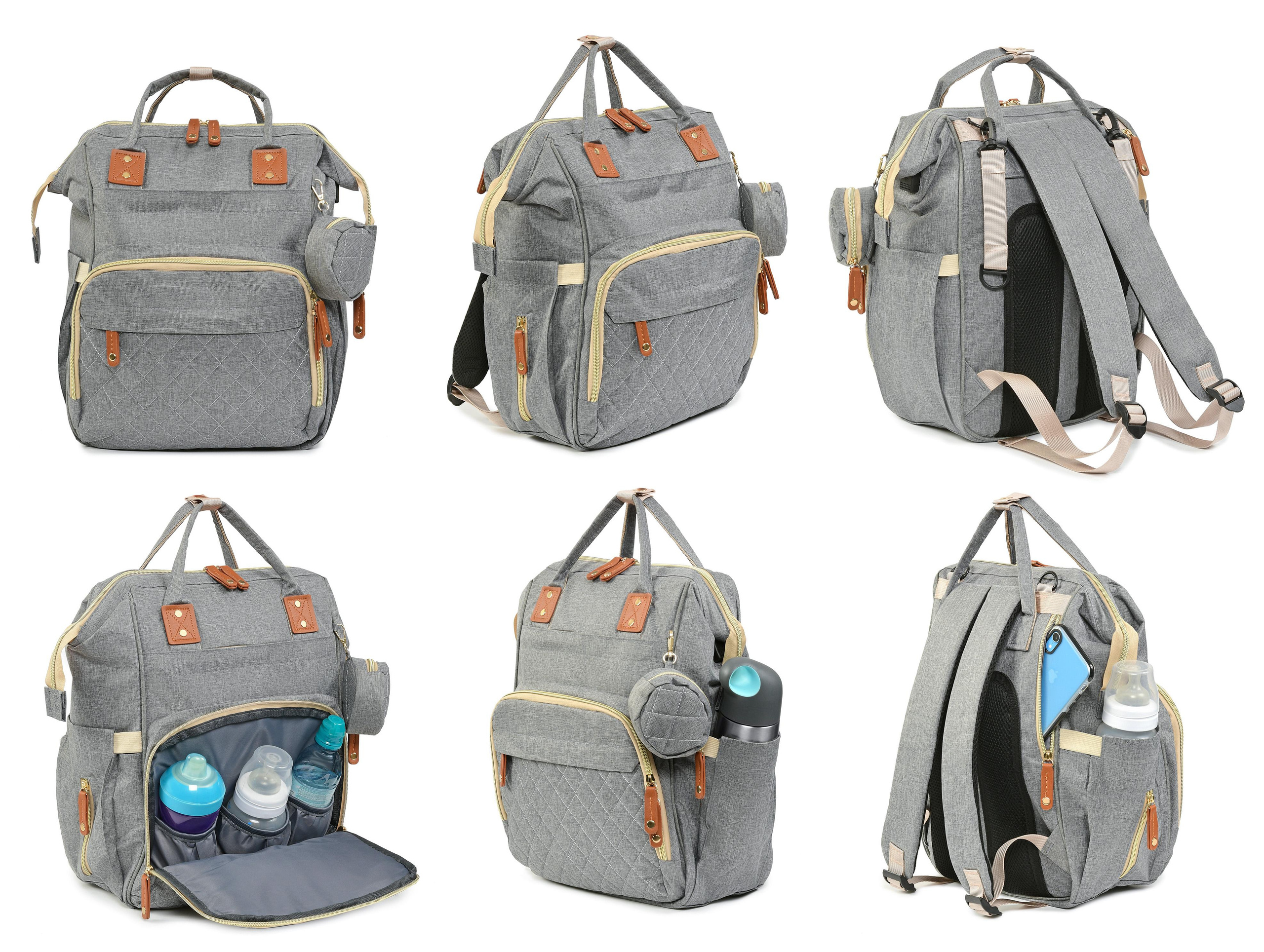 серый рюкзак для детских принадлежностей