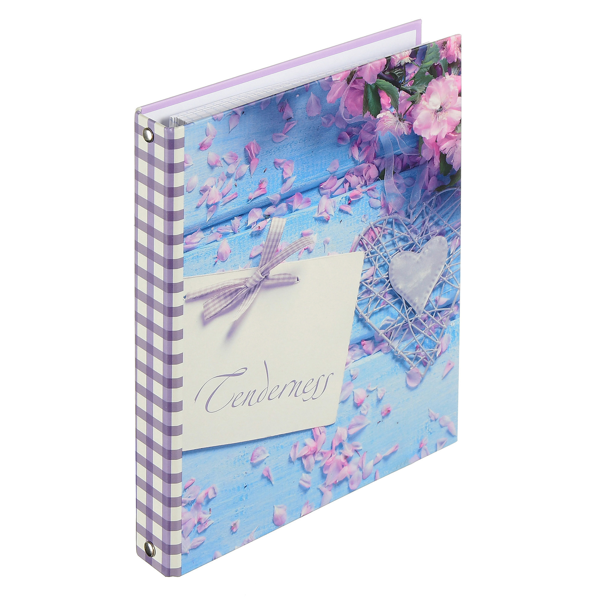 тетрадь на кольцах голубая с рисунком