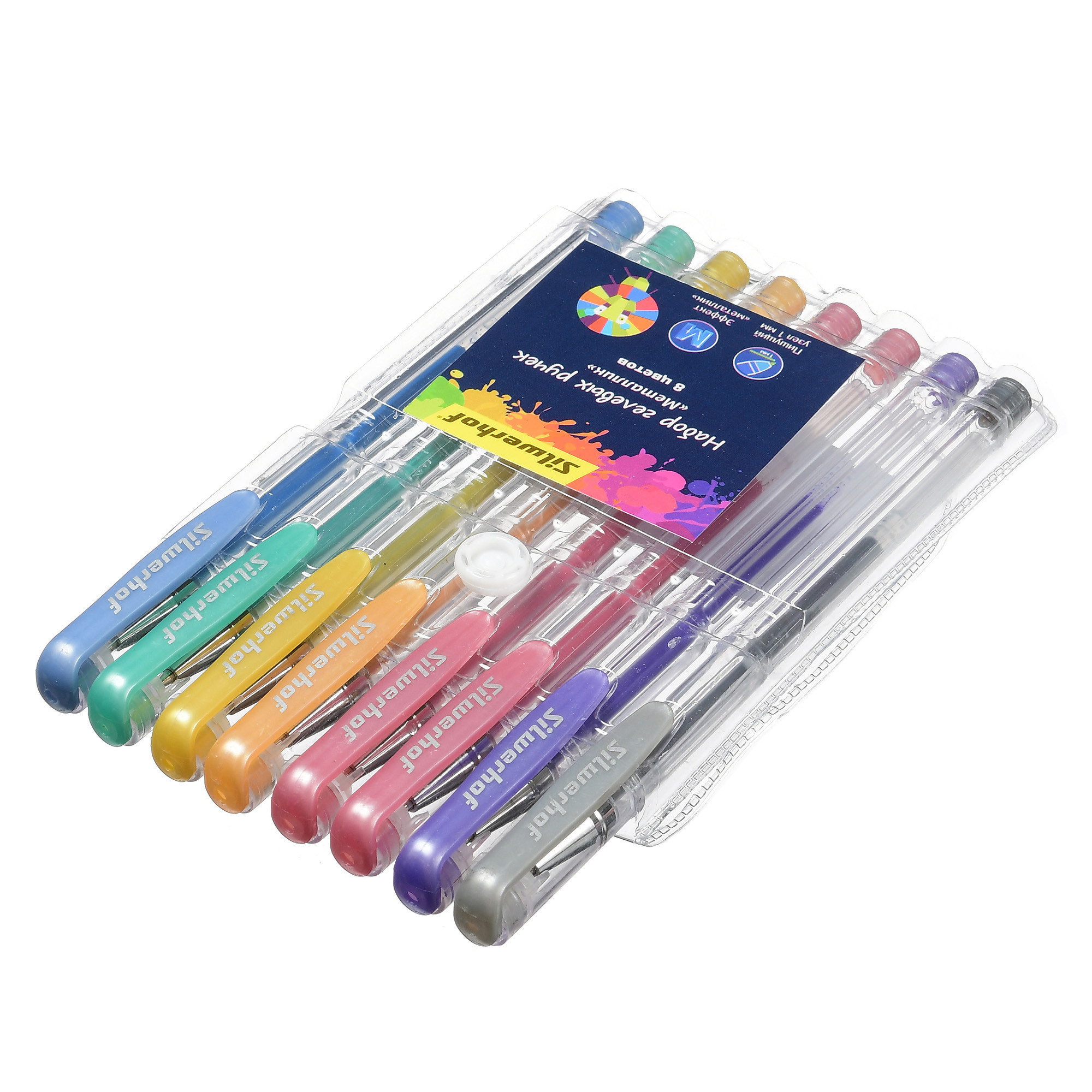 восемь гелевых ручек